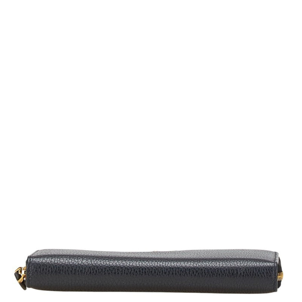 Prada Navy Leather Long Wallet (Bi-Fold)