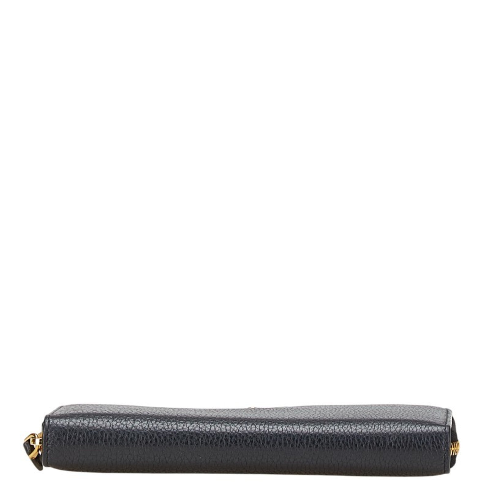 Prada Navy Leather Long Wallet (Bi-Fold)