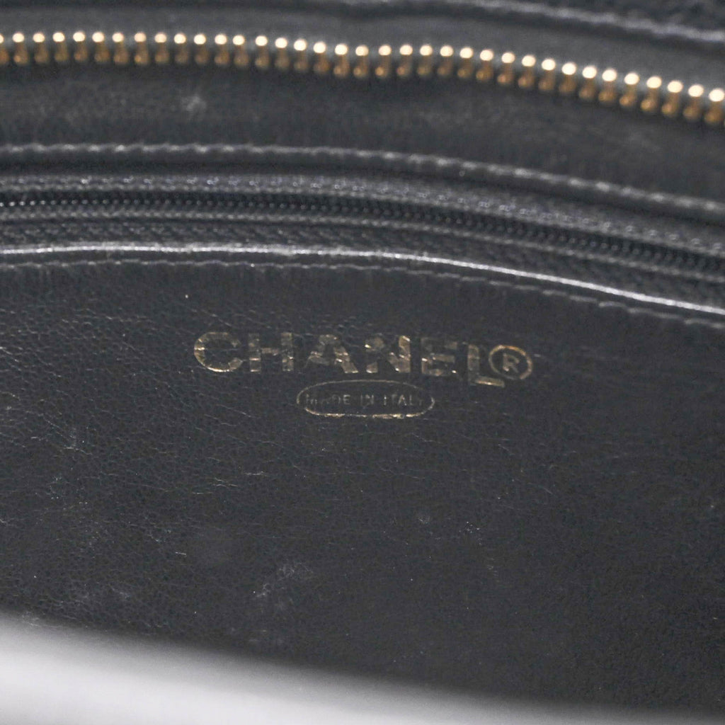 Chanel Black Grained Calfskin Handbag Tote Bag