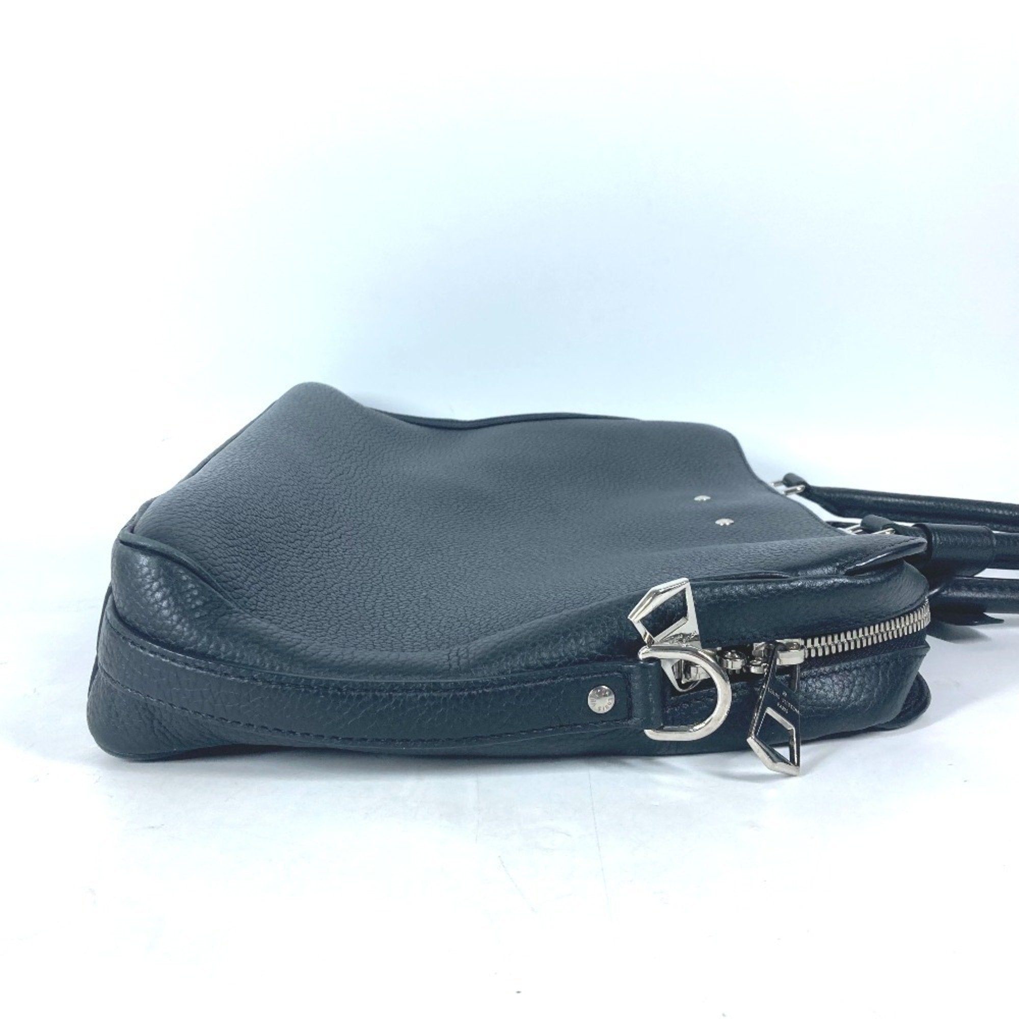 Louis Vuitton Black Leather Briefcase Handbag Tote Bag