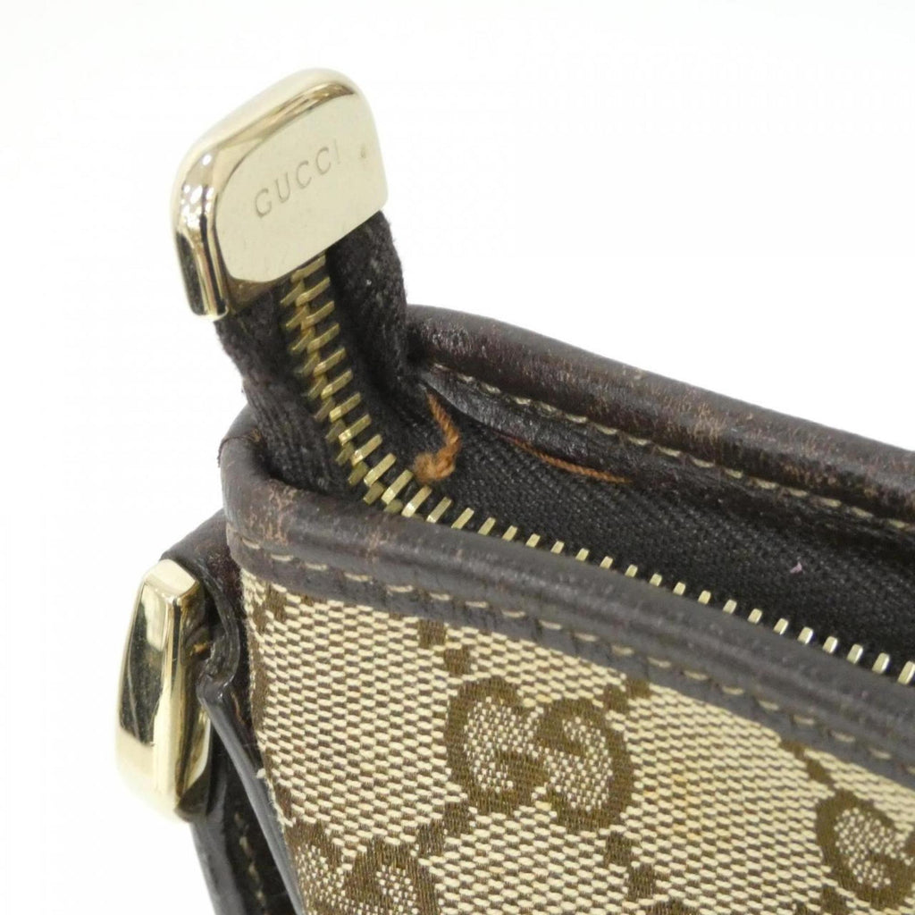 Gucci Beige Brown Gg Canvas Shoulder Bag (Pre-Owned)