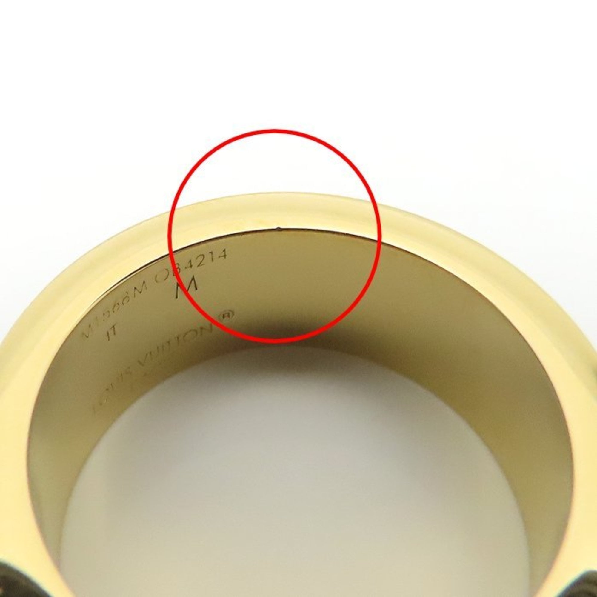 Louis Vuitton Gold Black Gold Plating Band Ring