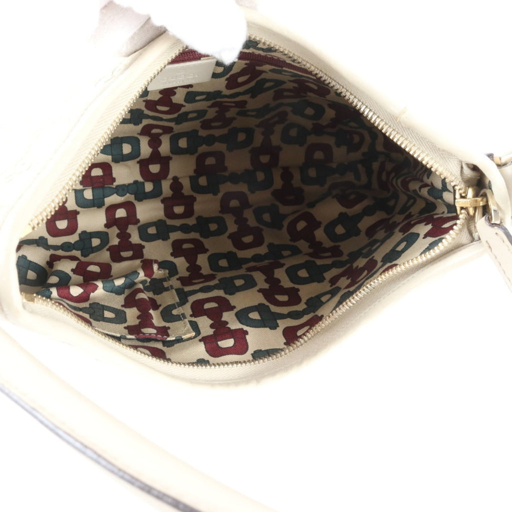 Gucci Abbey Ivory Leather Handbag Shoulder Bag (Pre-Owned)