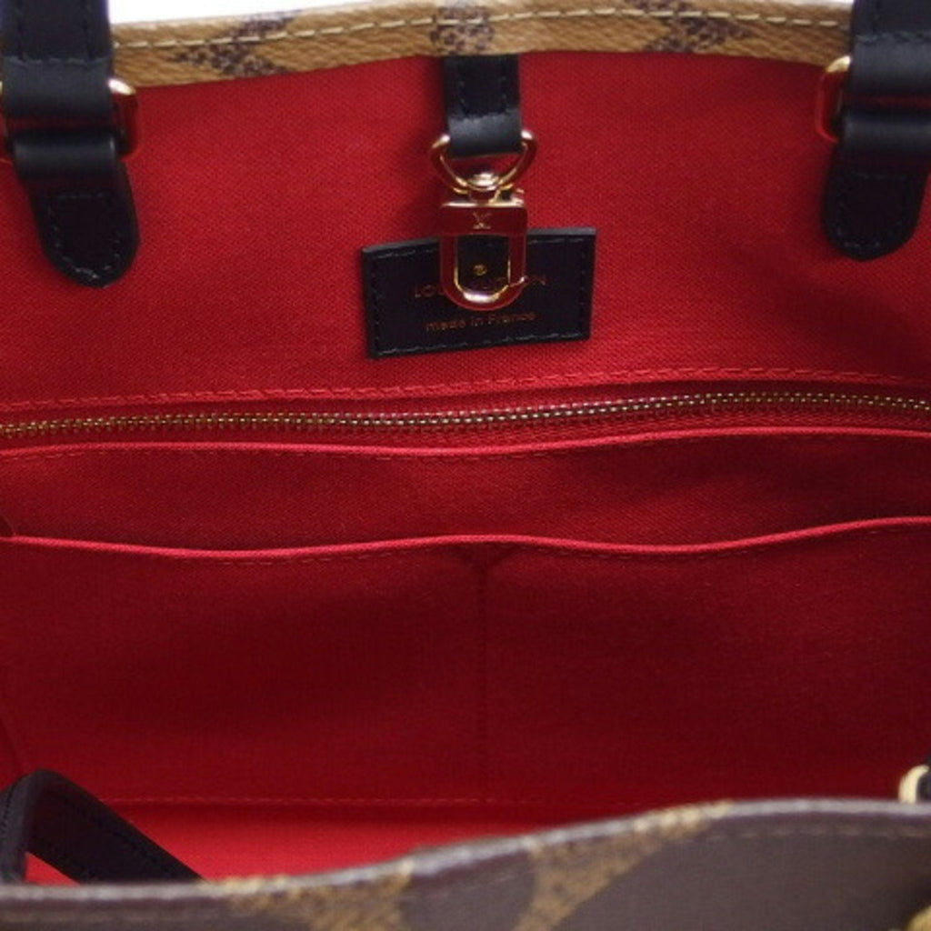 Louis Vuitton Monogram Dark Brown Marron Monogram Monogram Reverse Shoulder Bag Tote Bag