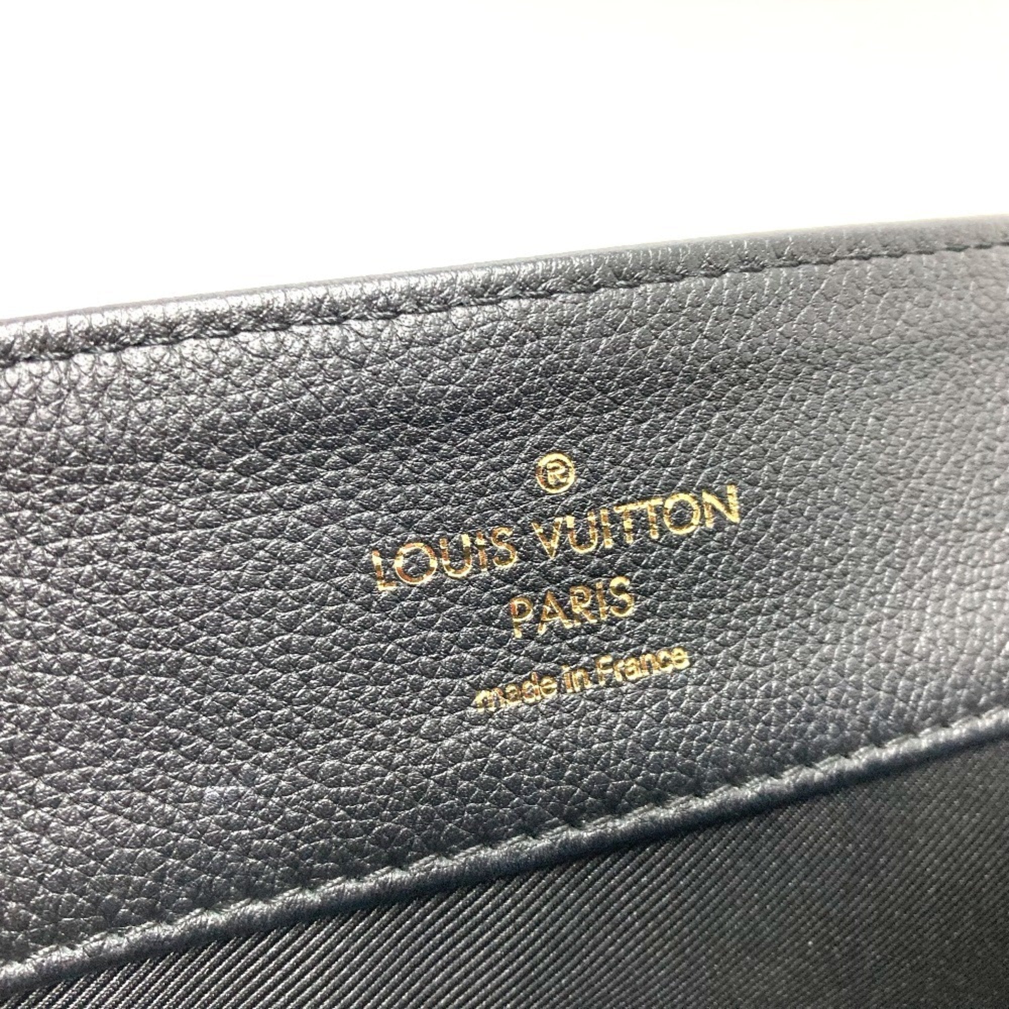 Louis Vuitton Black Leather Handbag Shoulder Bag