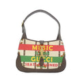 Gucci Brown Ivory Canvas Leather Shoulder Bag (Pre-Owned)