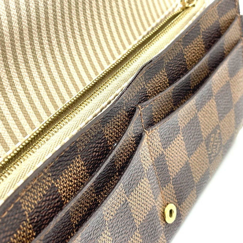 Louis Vuitton Damier Brown Damier Canvas Ebene Damier Canvas Long Wallet