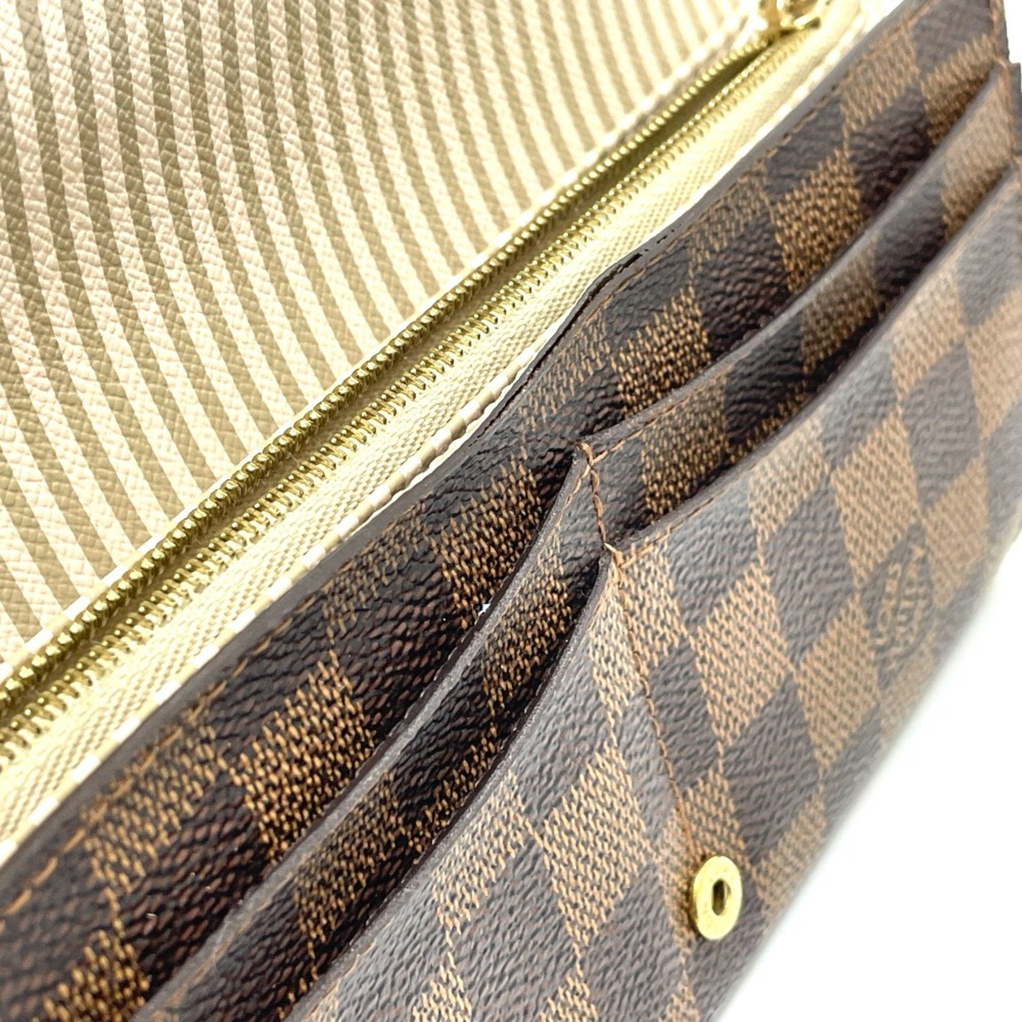 Louis Vuitton Damier Brown Damier Canvas Ebene Damier Canvas Long Wallet