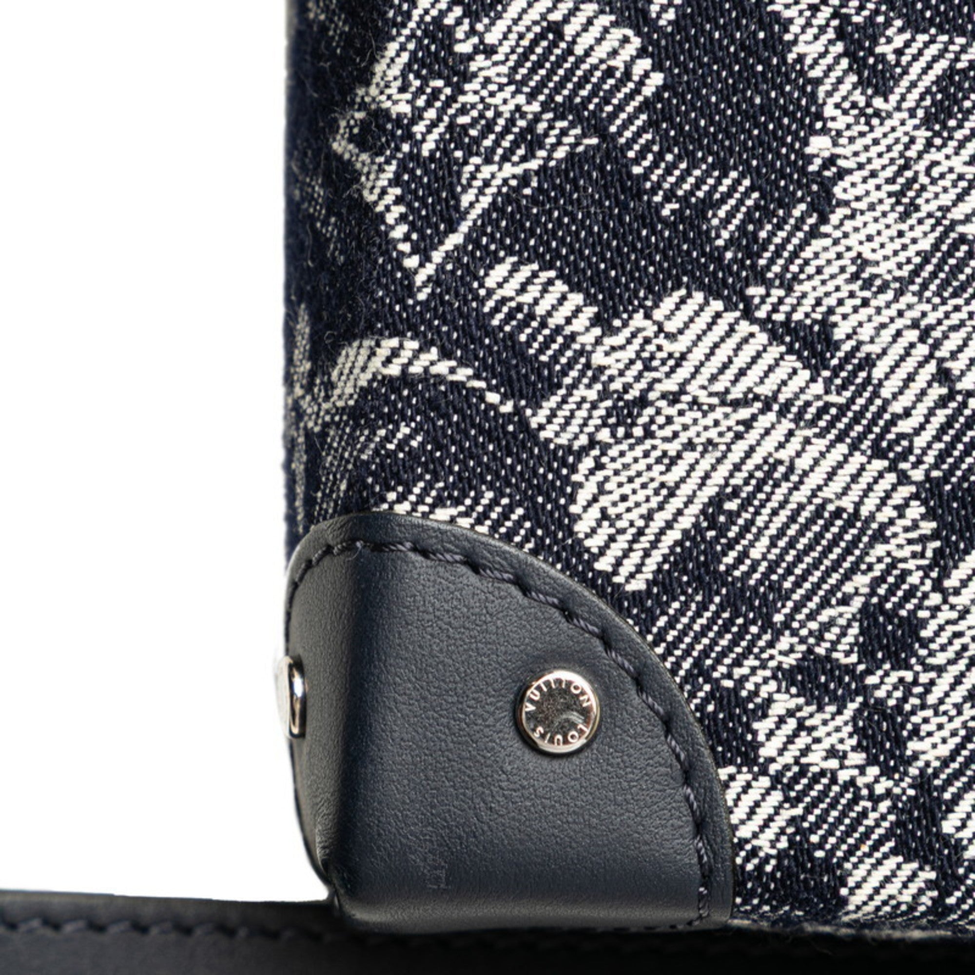 Louis Vuitton Navy Denim Leather Messenger Bag