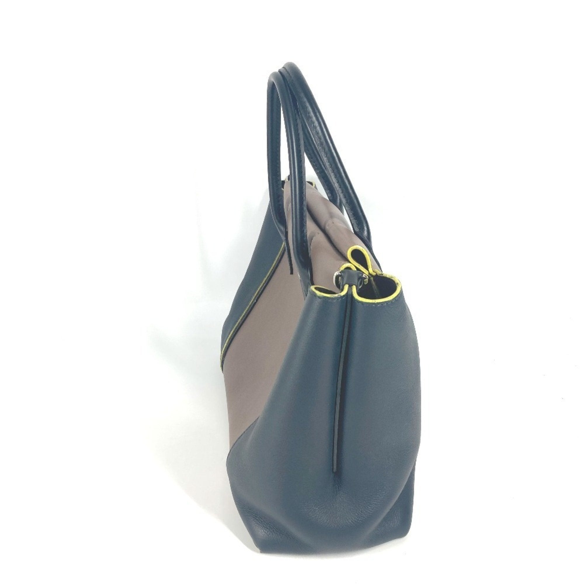 Louis Vuitton Black Brown Leather Handbag Tote Bag