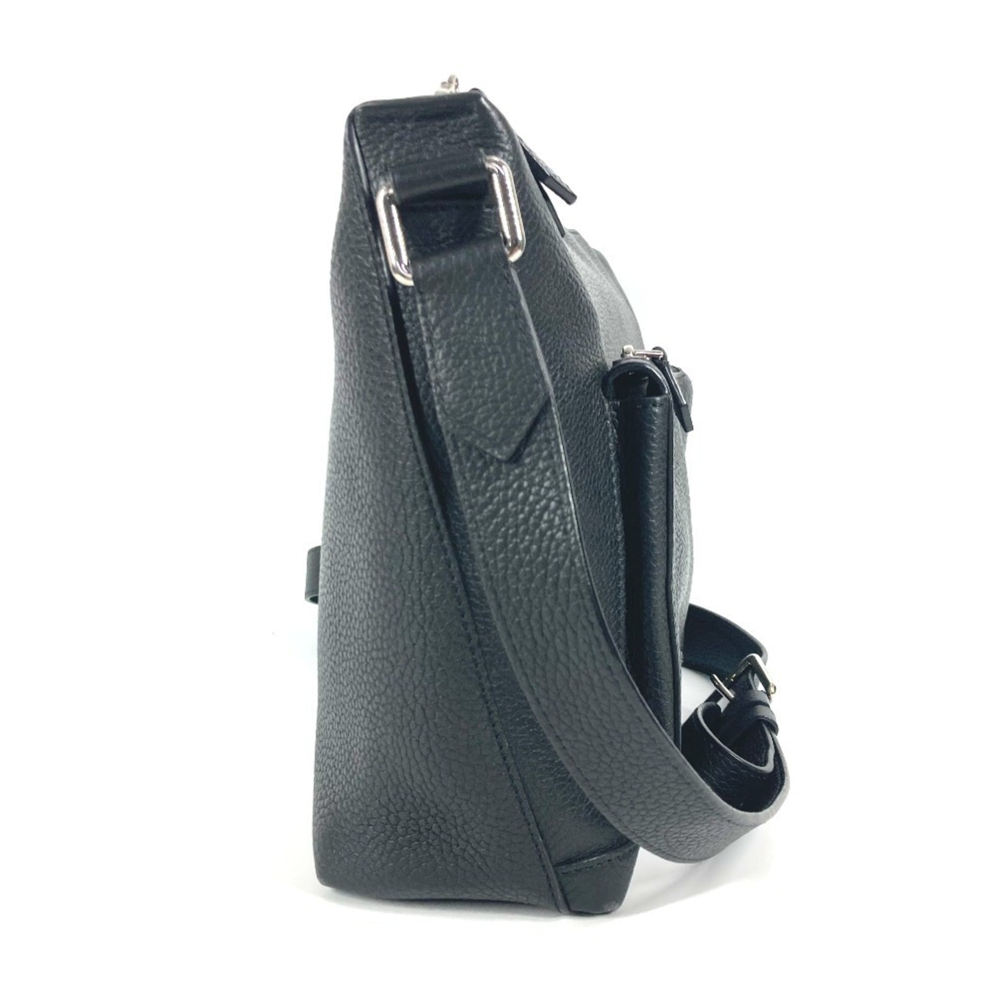 Louis Vuitton Black Noir Leather Messenger Bag Shoulder Bag