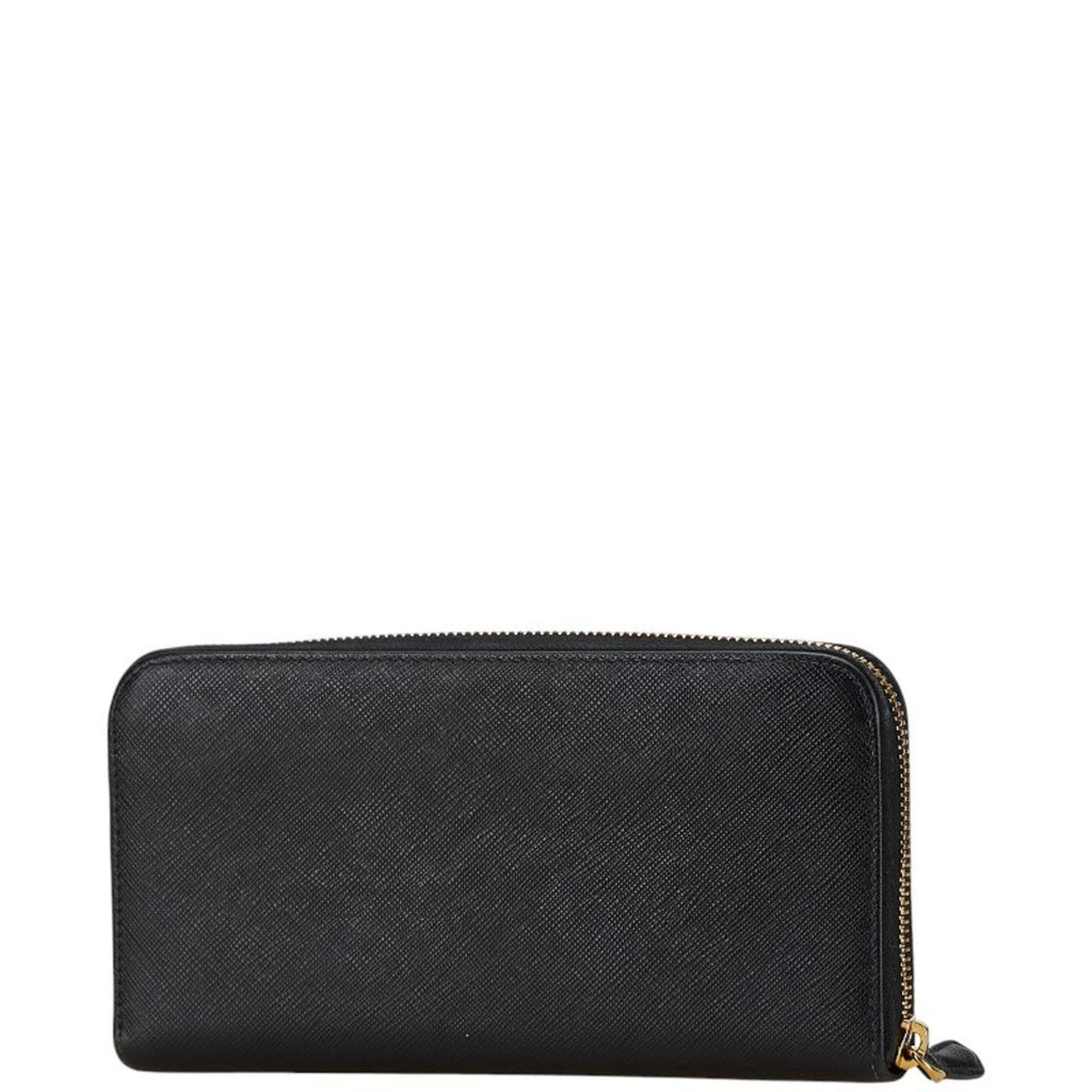 Prada Black Leather Long Wallet (Bi-Fold)