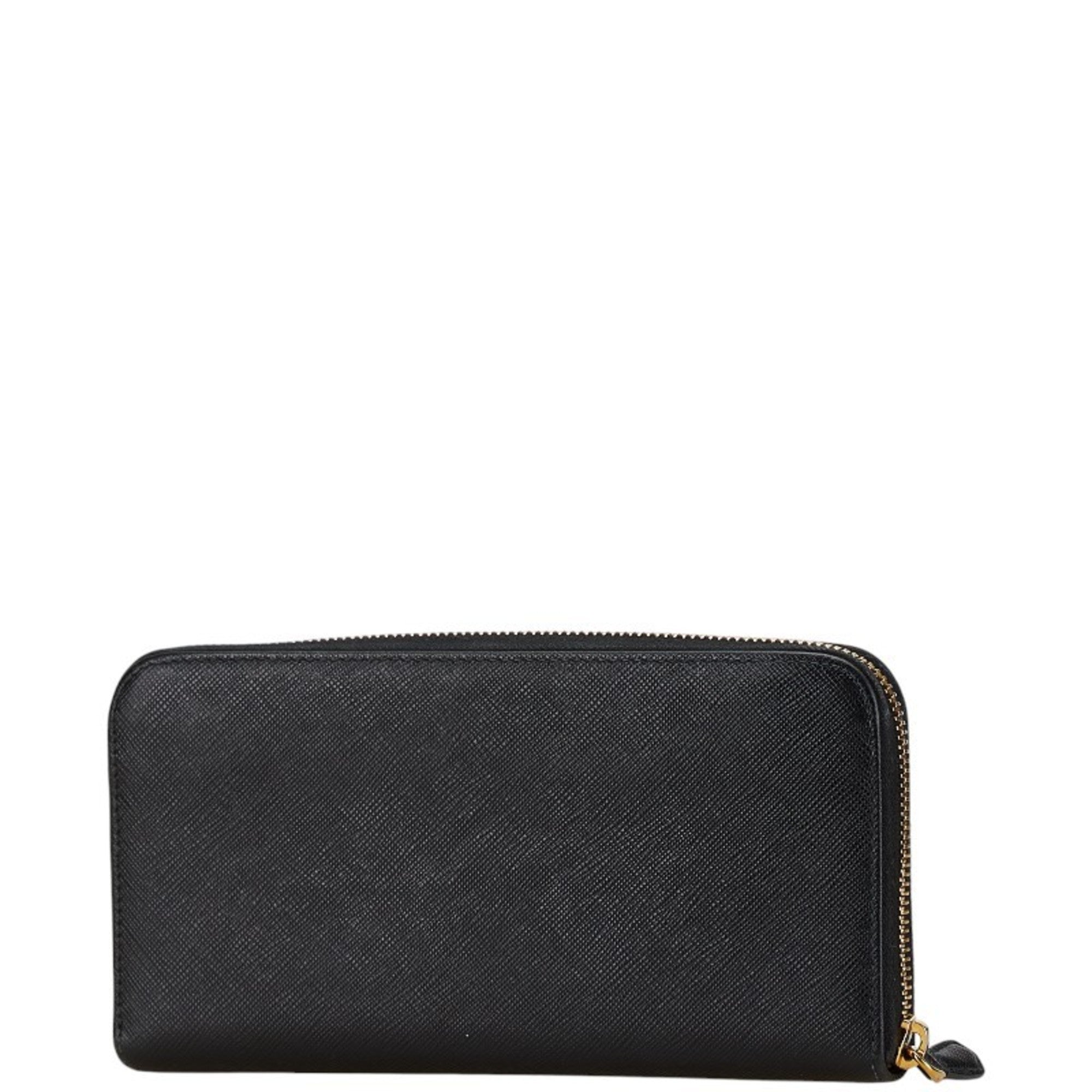 Prada Black Leather Long Wallet (Bi-Fold)
