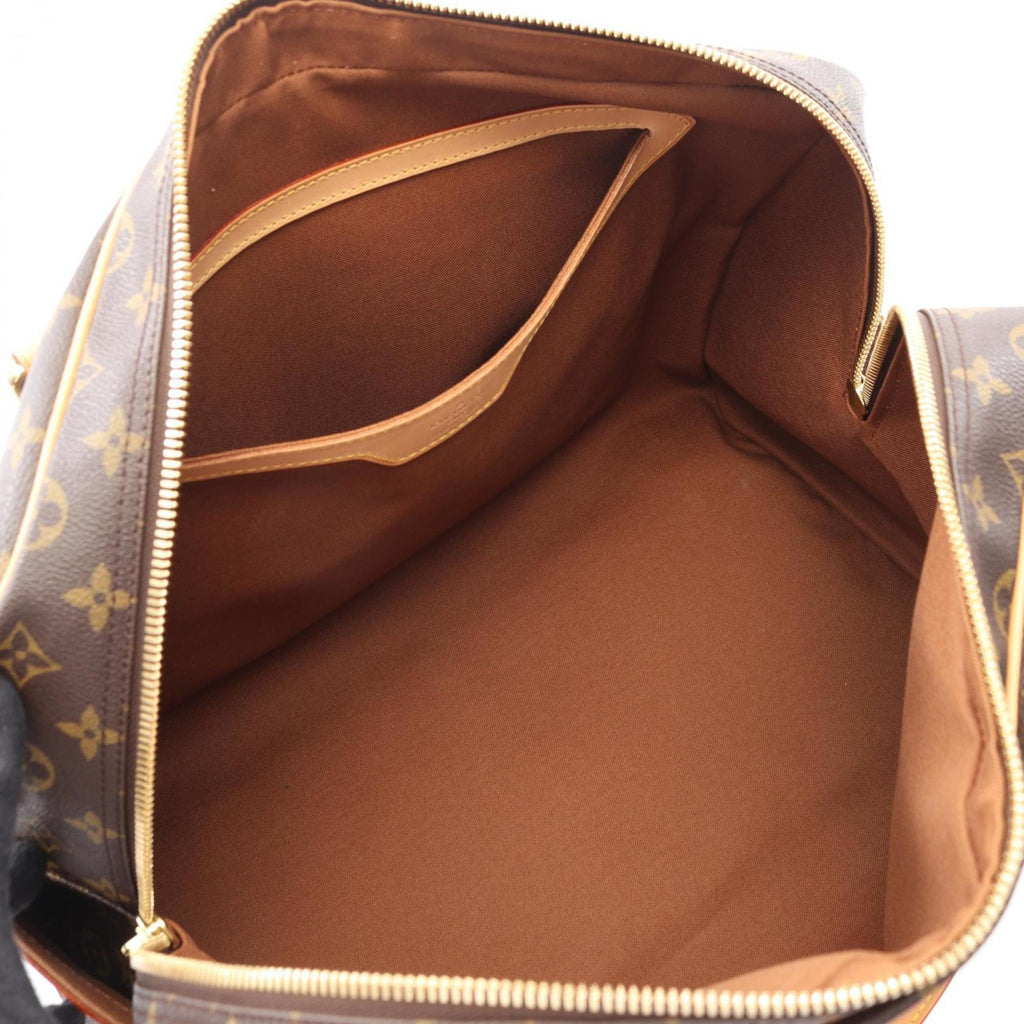 Louis Vuitton Brown Coated Canvas Leather Boston Bag