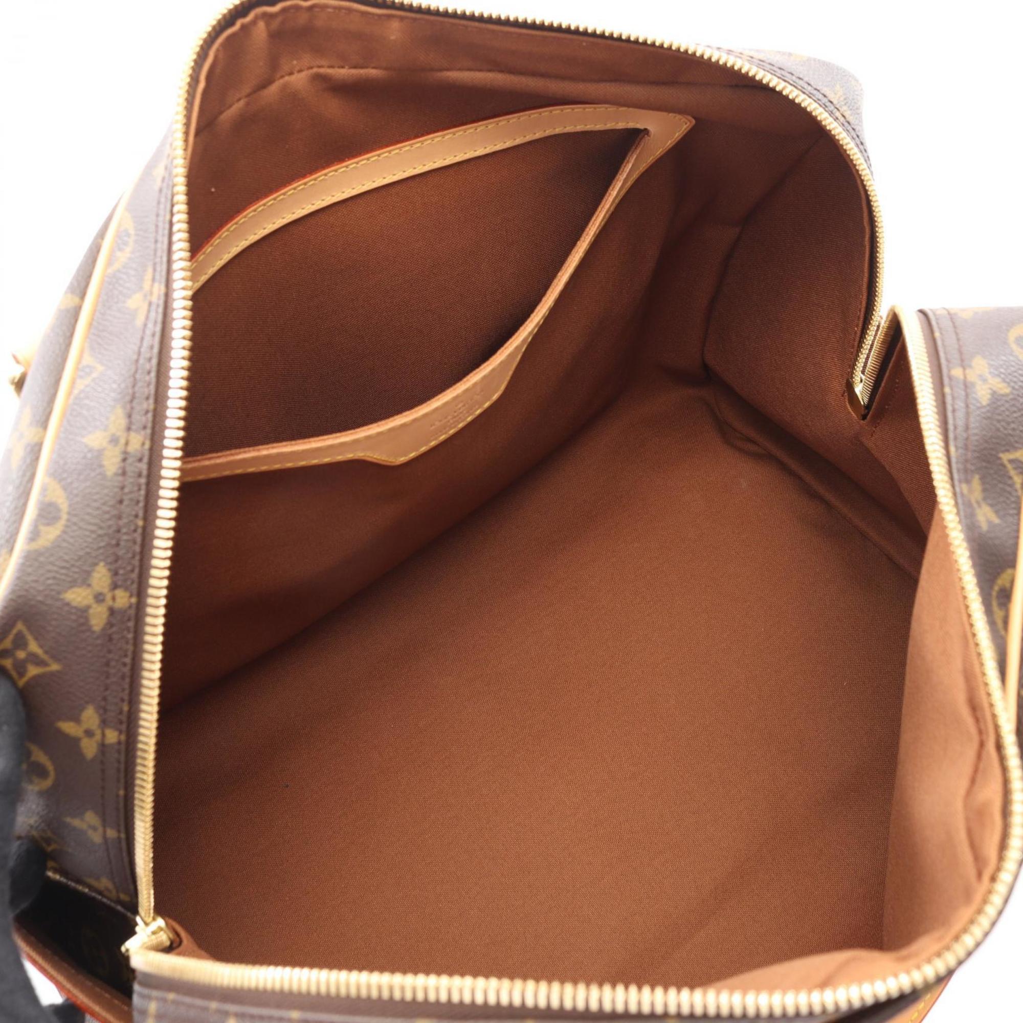 Louis Vuitton Brown Coated Canvas Leather Boston Bag