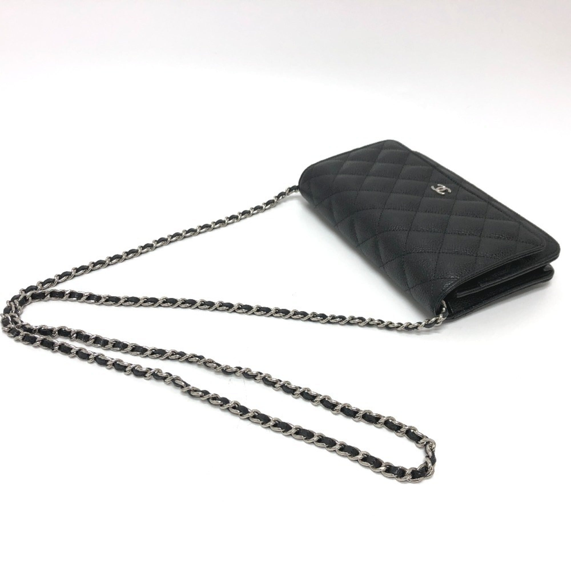 Chanel Black Caviar Leather Shoulder Bag