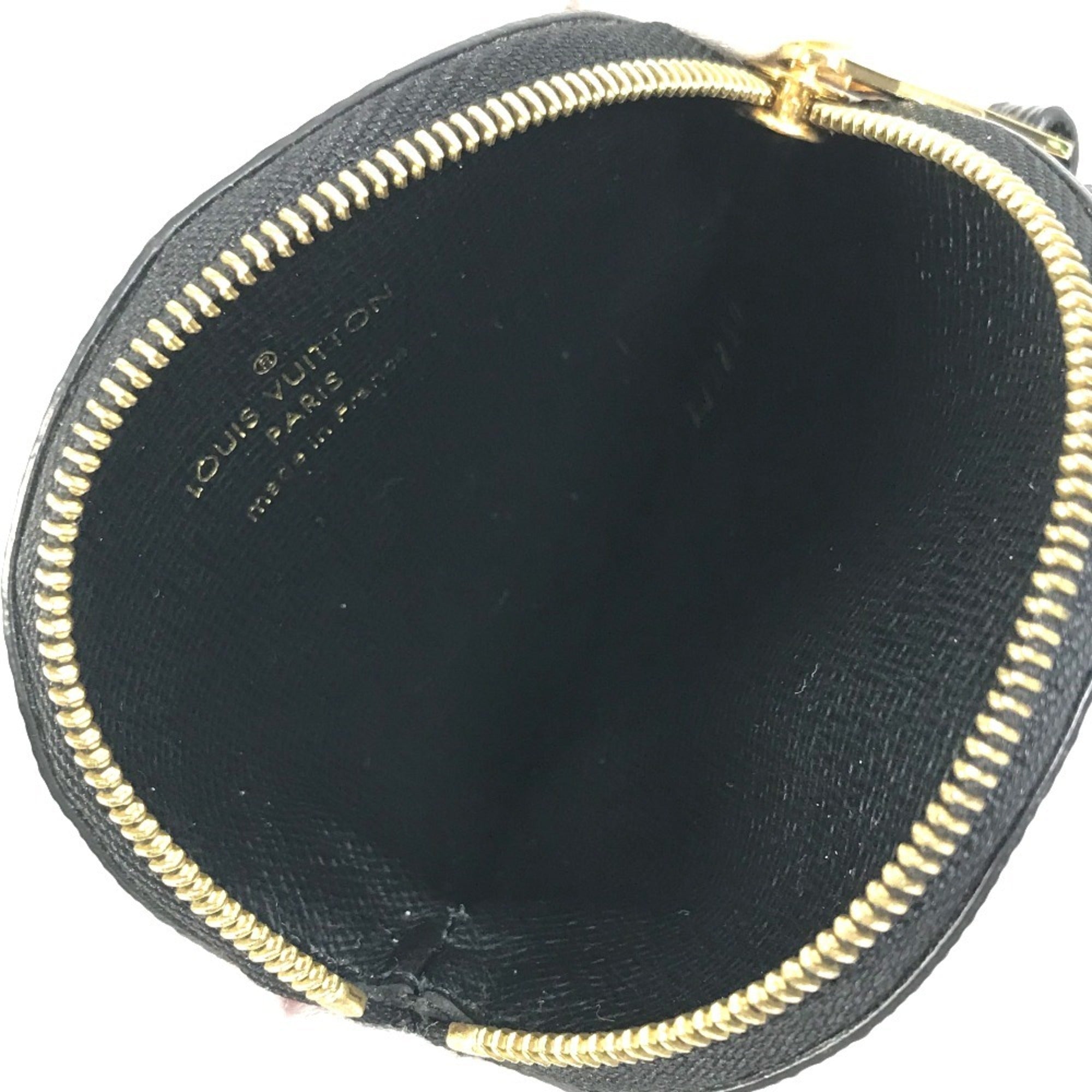 Louis Vuitton Monogram Black Red Color White Monogram Coin Purse/Coin Case
