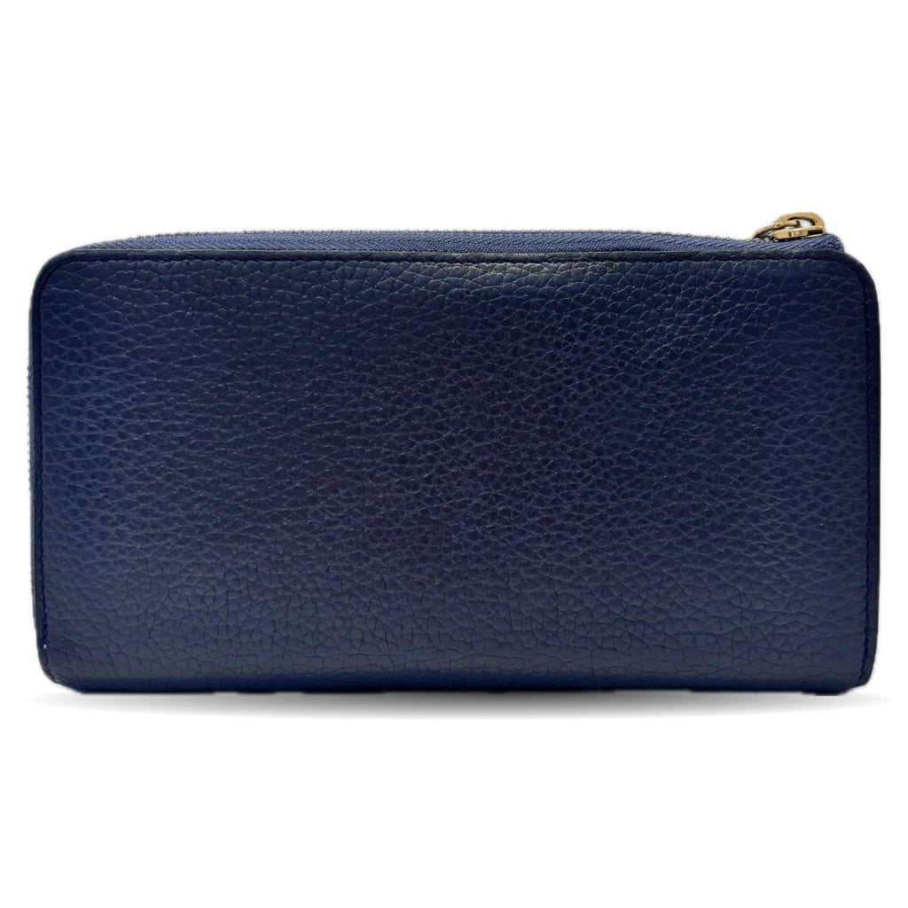Louis Vuitton Navy Blue Leather Long Wallet