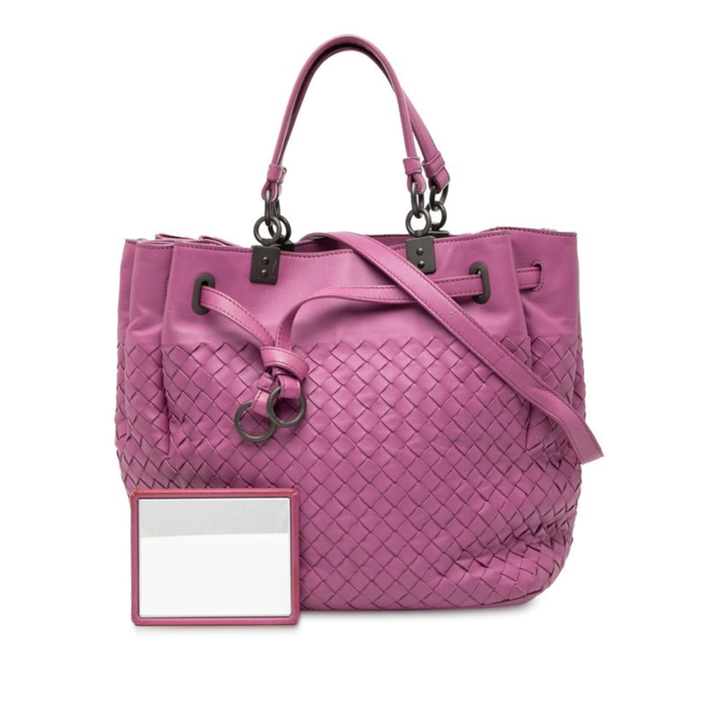 Bottega Veneta Purple Leather Handbag Shoulder Bag