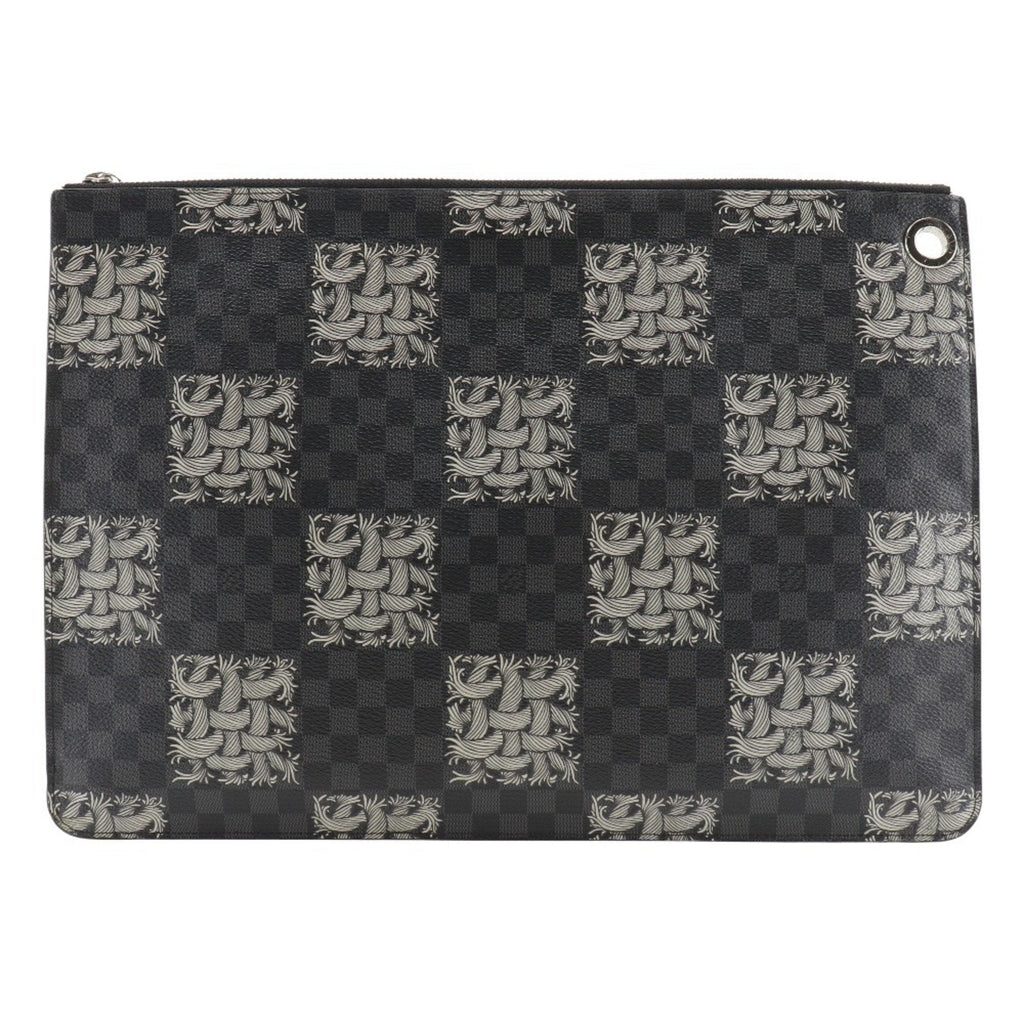 Louis Vuitton Black Damier Graphite Canvas Clutch Bag Pochette