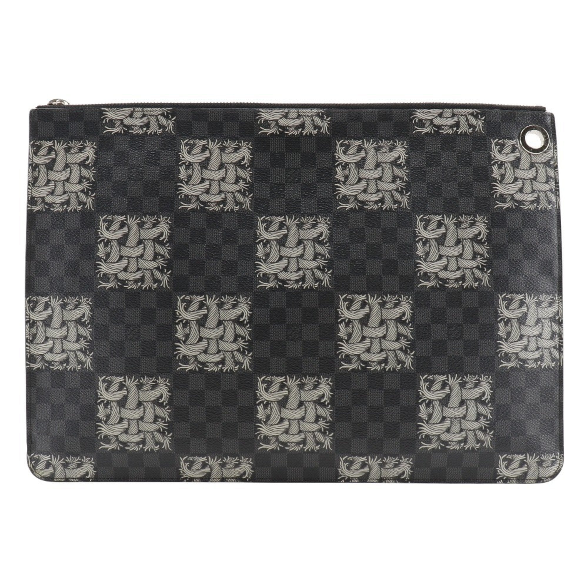Louis Vuitton Black Damier Graphite Canvas Clutch Bag Pochette