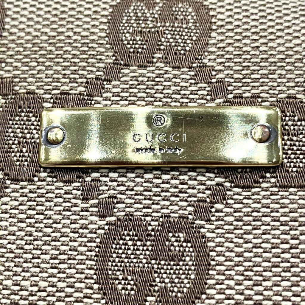 Gucci Gg Canvas Beige Brown Gg Canvas Shoulder Bag (Pre-Owned)