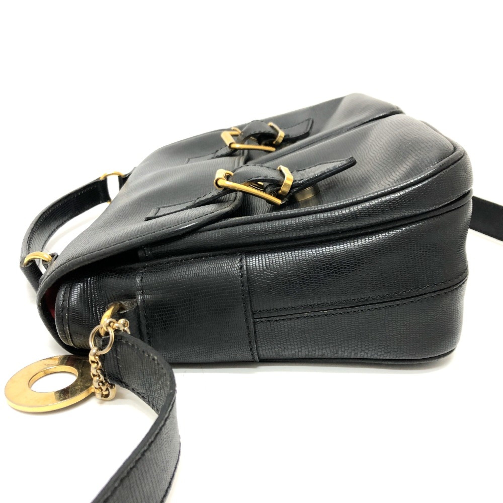 Celine Black Leather Shoulder Bag