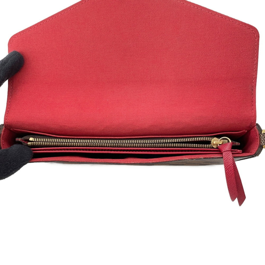 Louis Vuitton Damier Damier Canvas Ebene Red Color Pochette