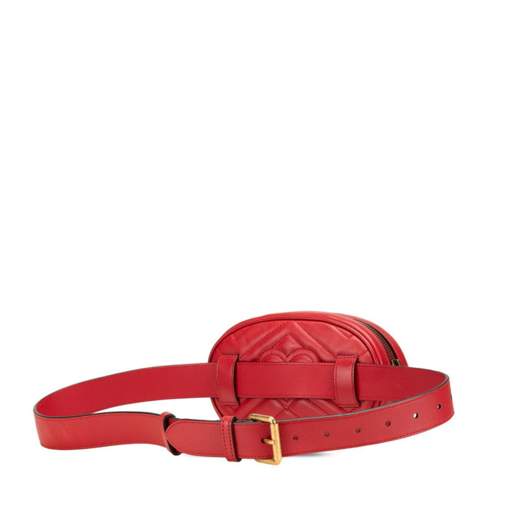 Gucci Gg Marmont Red Color Leather Sling Bag (Pre-Owned)