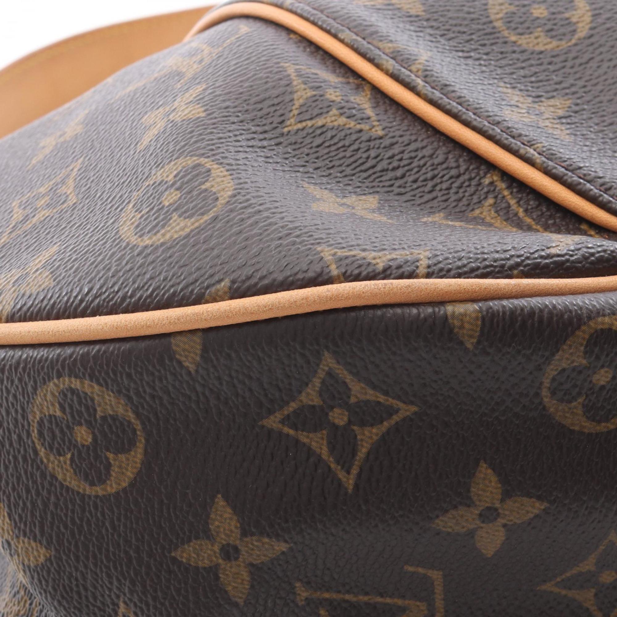 Louis Vuitton Brown Coated Canvas Leather Shoulder Bag