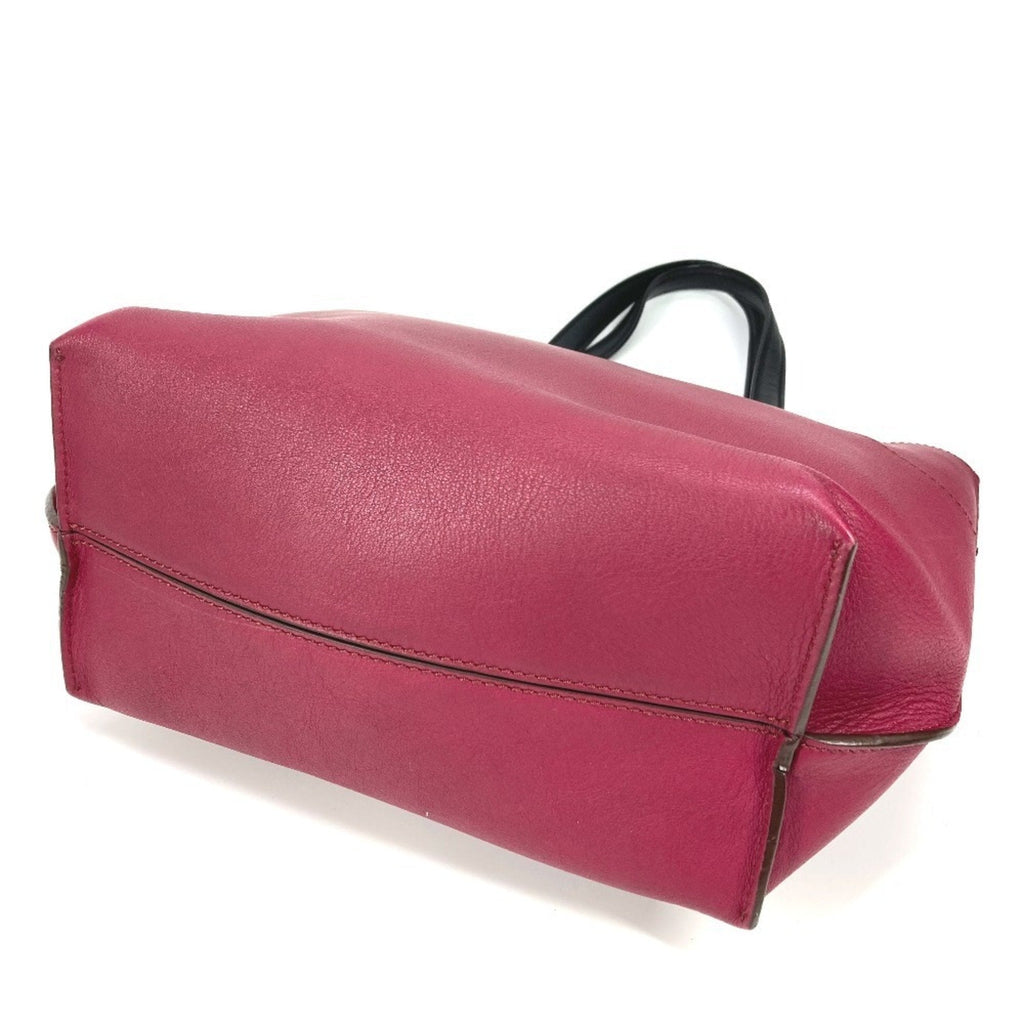 Fendi Black Purple Leather Shoulder Bag Tote Bag