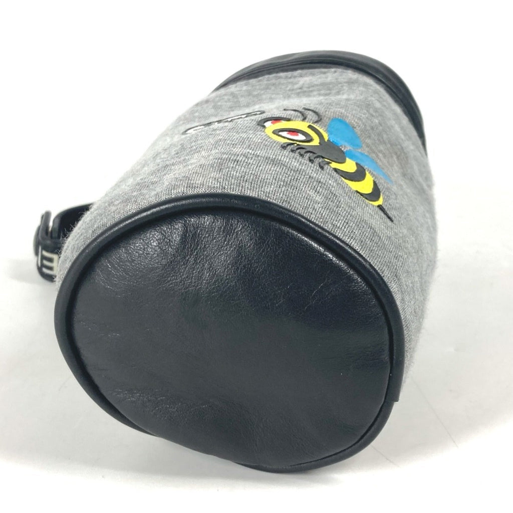 Fendi Gray Yellow Canvas Pouch