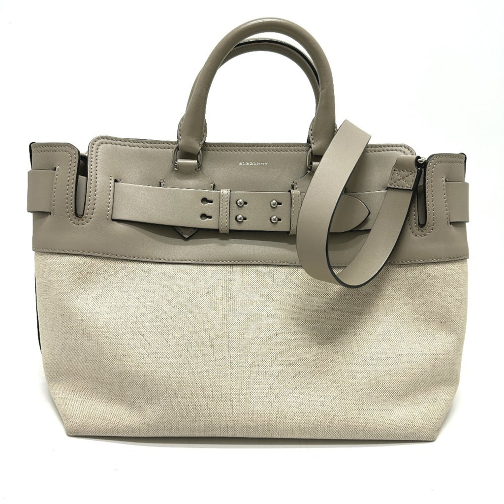 Burberry Beige Canvas Leather Handbag