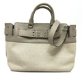 Burberry Beige Canvas Leather Handbag