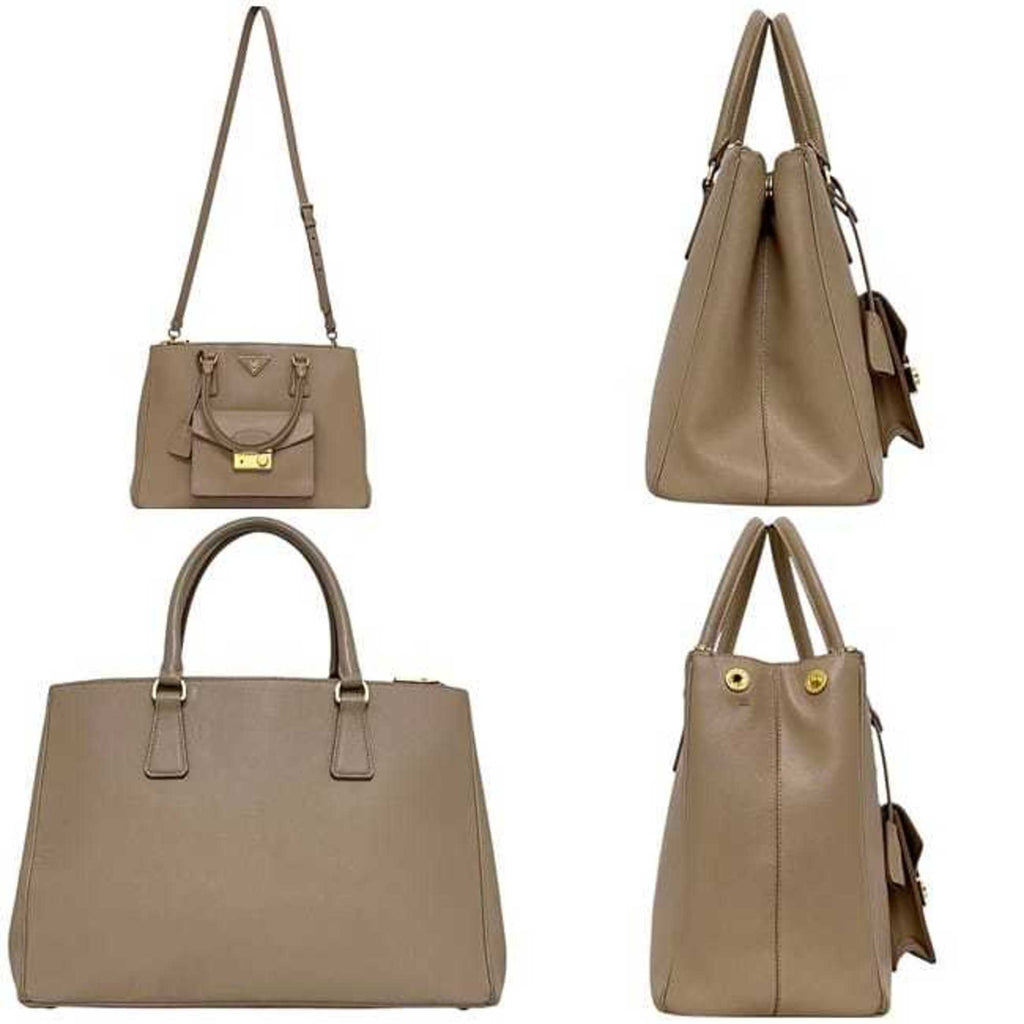 Prada Beige Saffiano Triangle Handbag Shoulder Bag