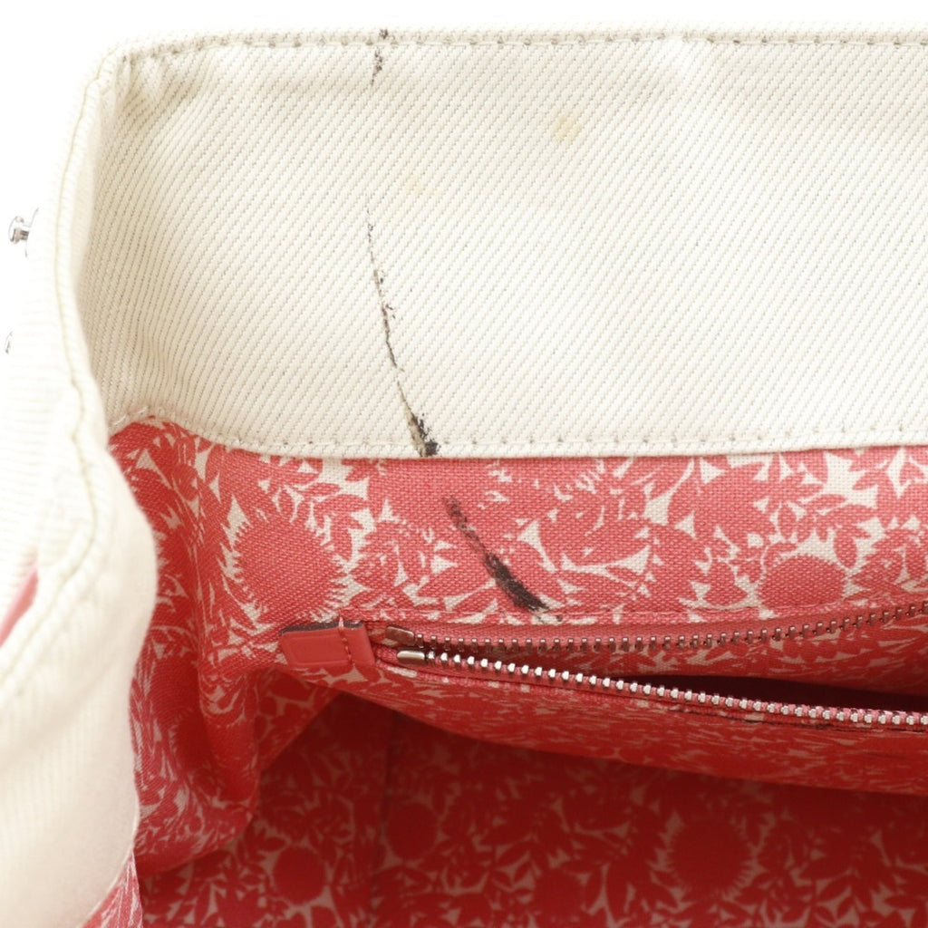Louis Vuitton Corail Ivory Pink White Canvas Tote Bag