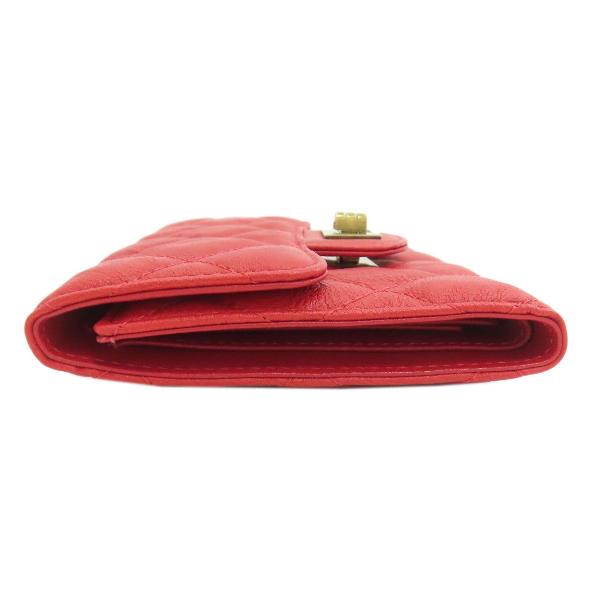 Chanel Red Color Leather Wallet (Bi-Fold)