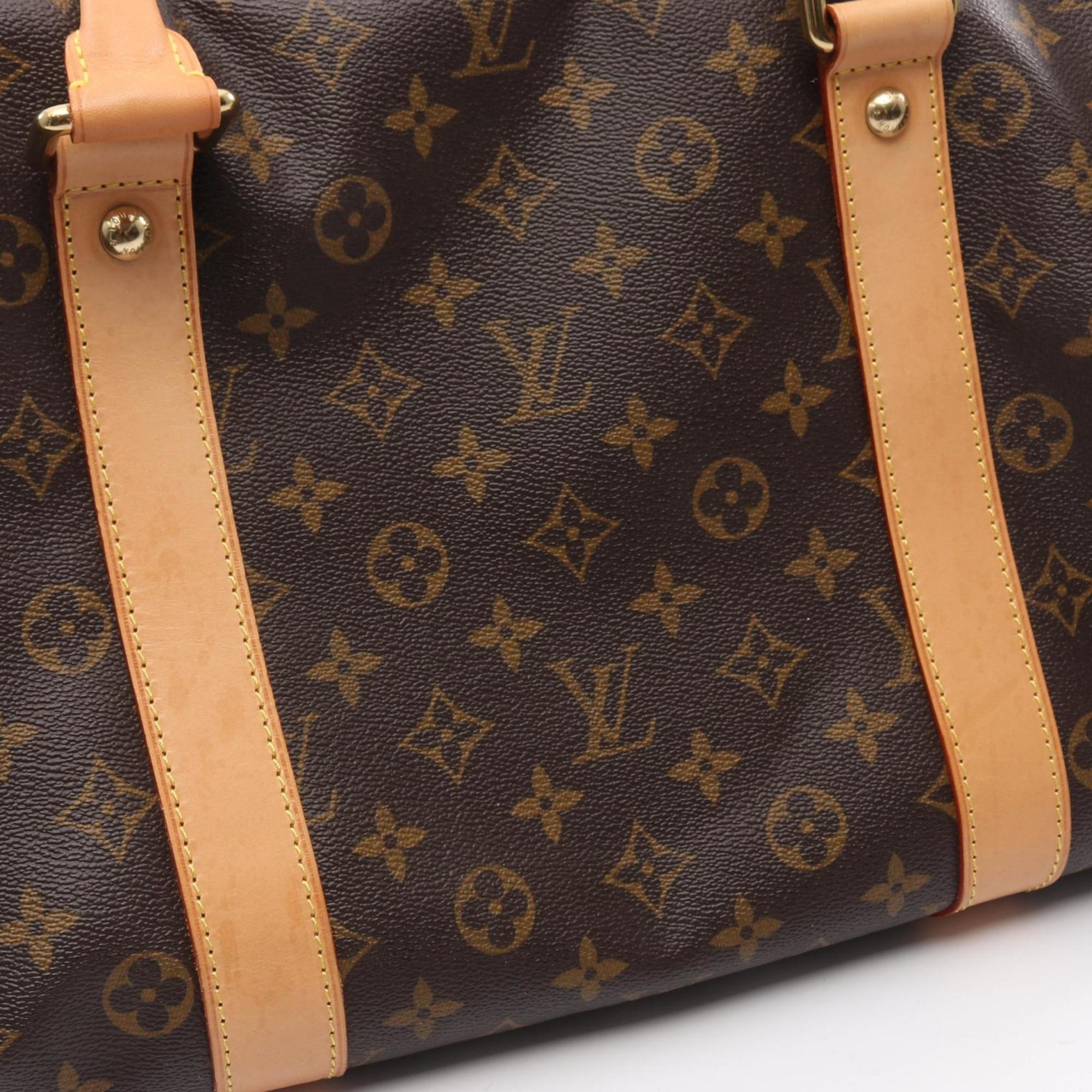 Louis Vuitton Brown Coated Canvas Leather Boston Bag
