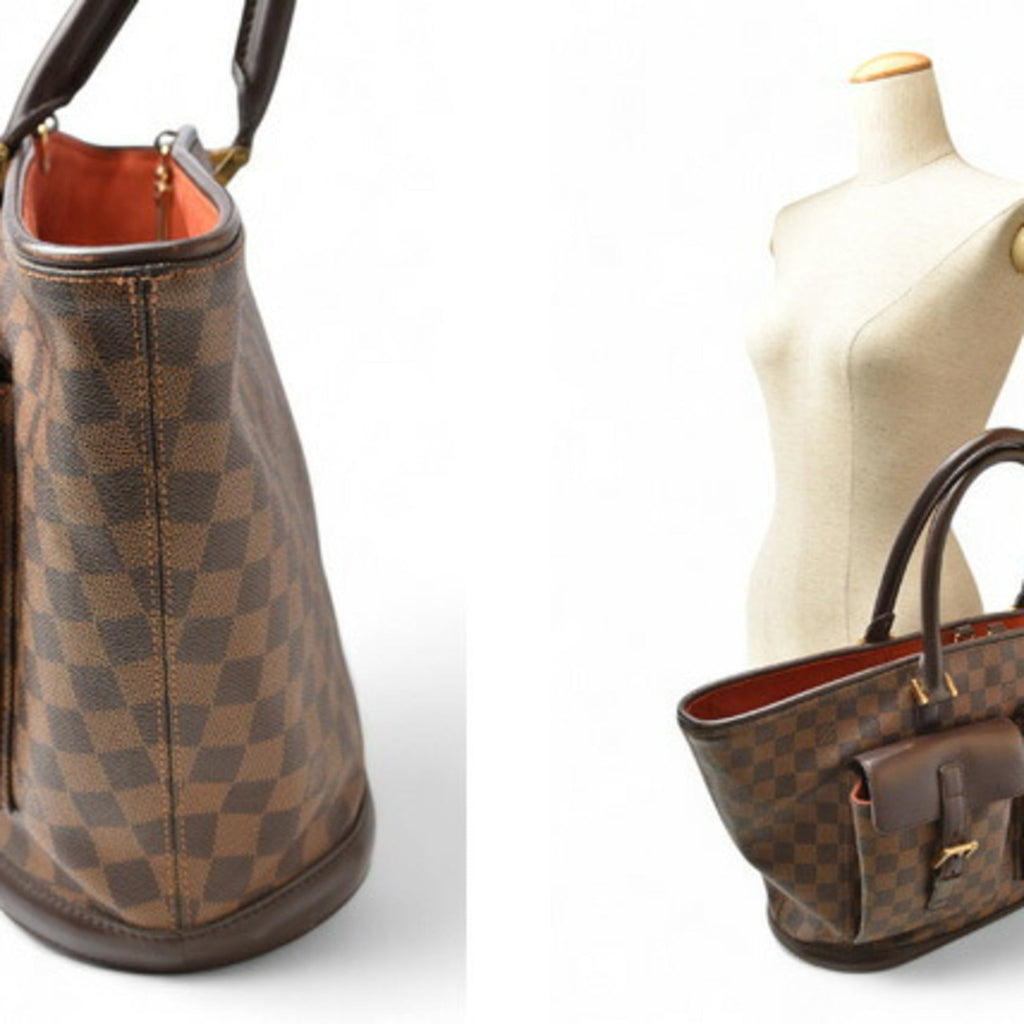 Louis Vuitton Damier Canvas Ebene Damier Canvas Shoulder Bag Tote Bag