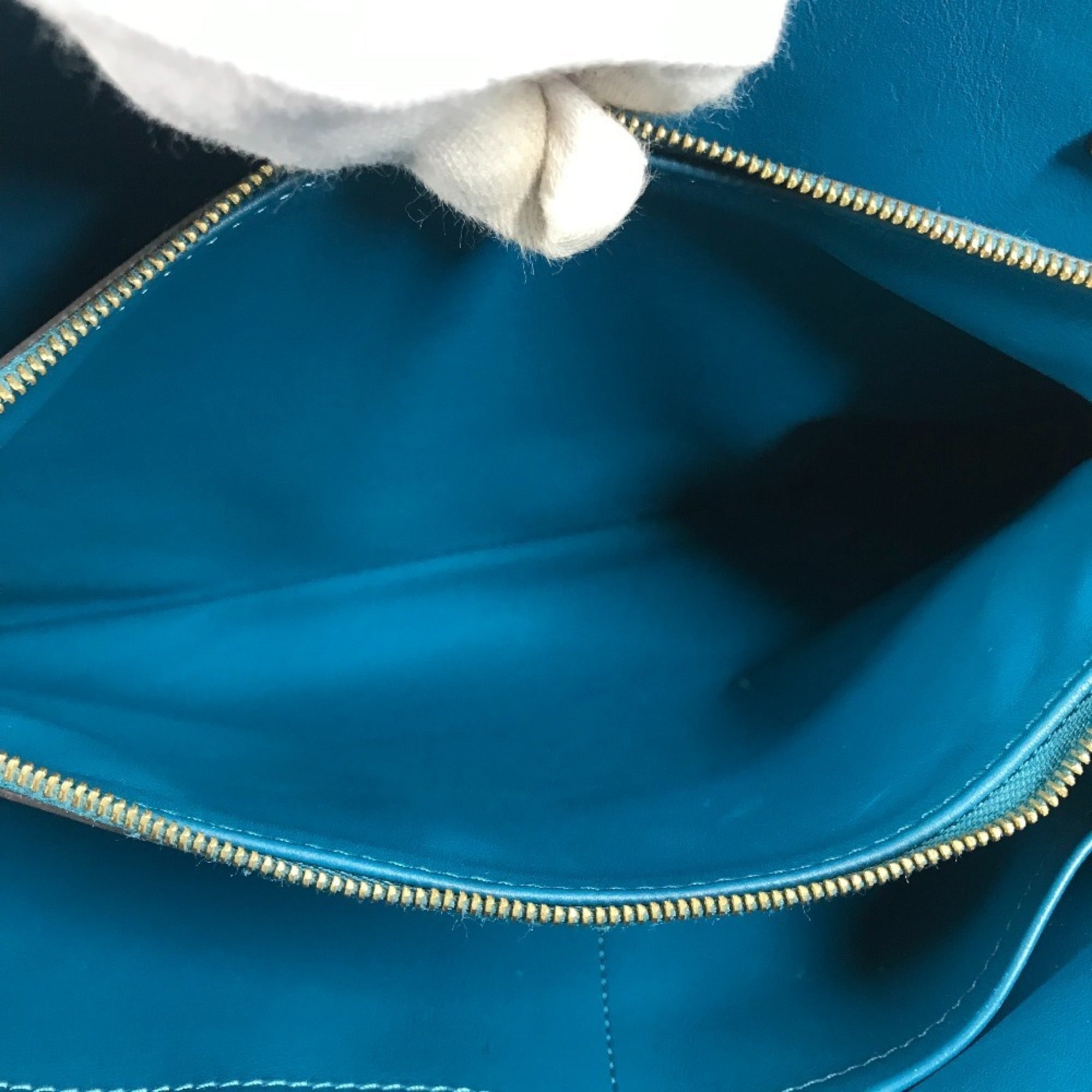 Louis Vuitton Blue Leather Shoulder Bag Tote Bag
