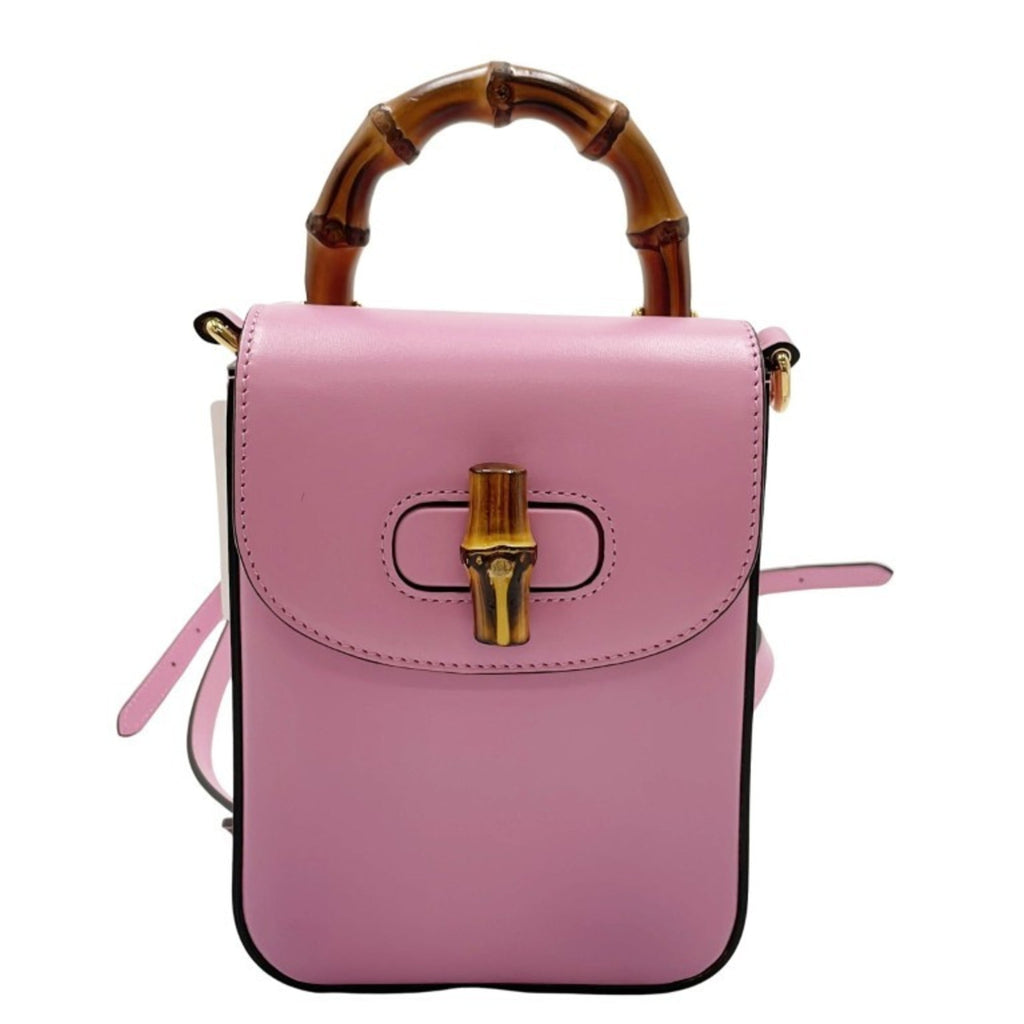 Gucci Pink Leather Handbag Shoulder Bag Tote Bag (Pre-Owned)