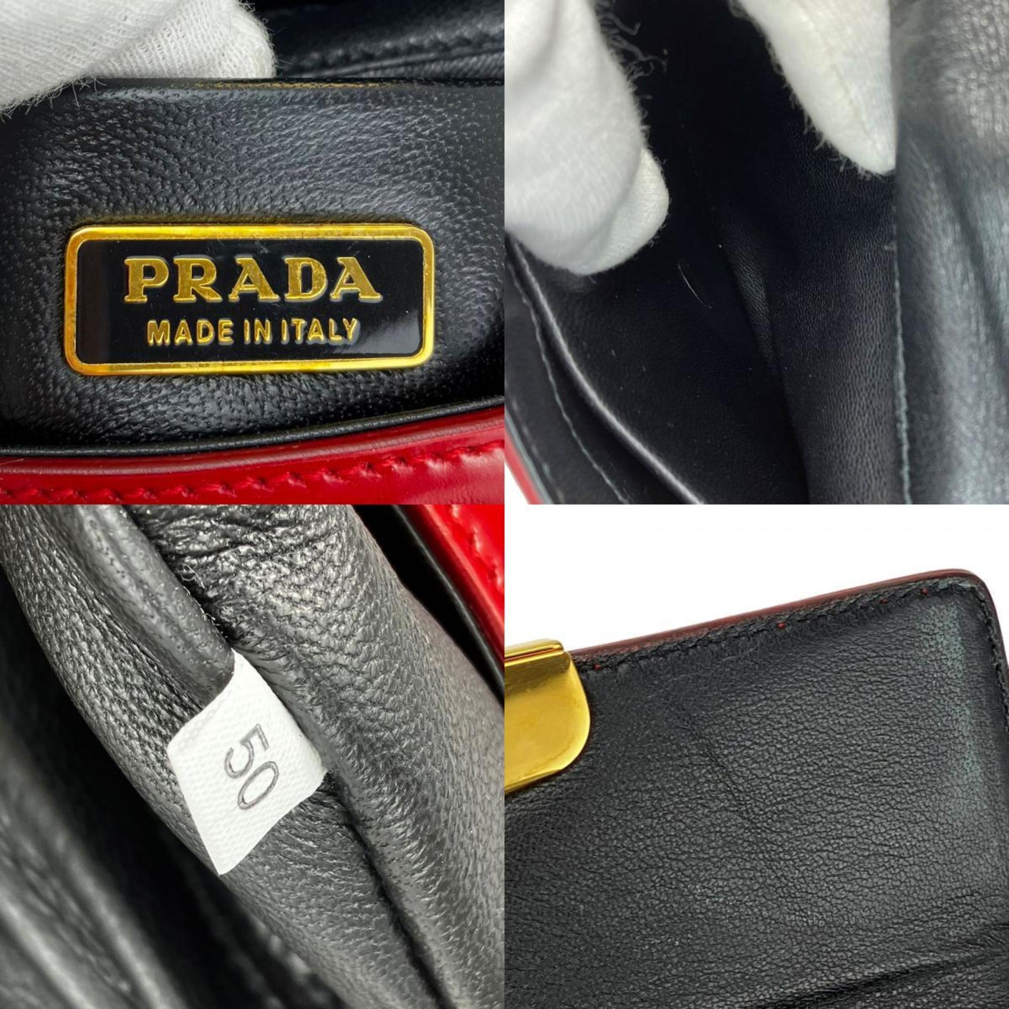 Prada Red Color Leather Handbag