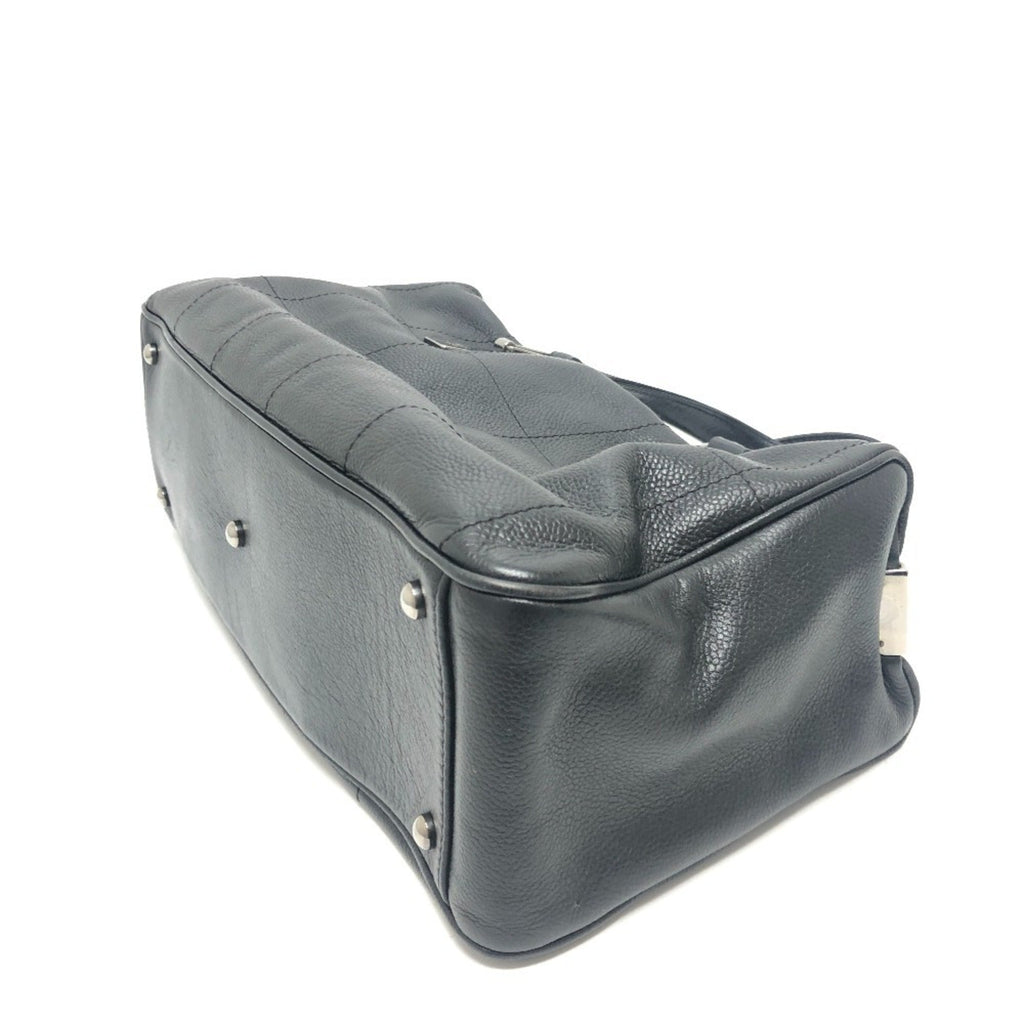 Chanel Black Grained Calfskin Boston Bag Handbag
