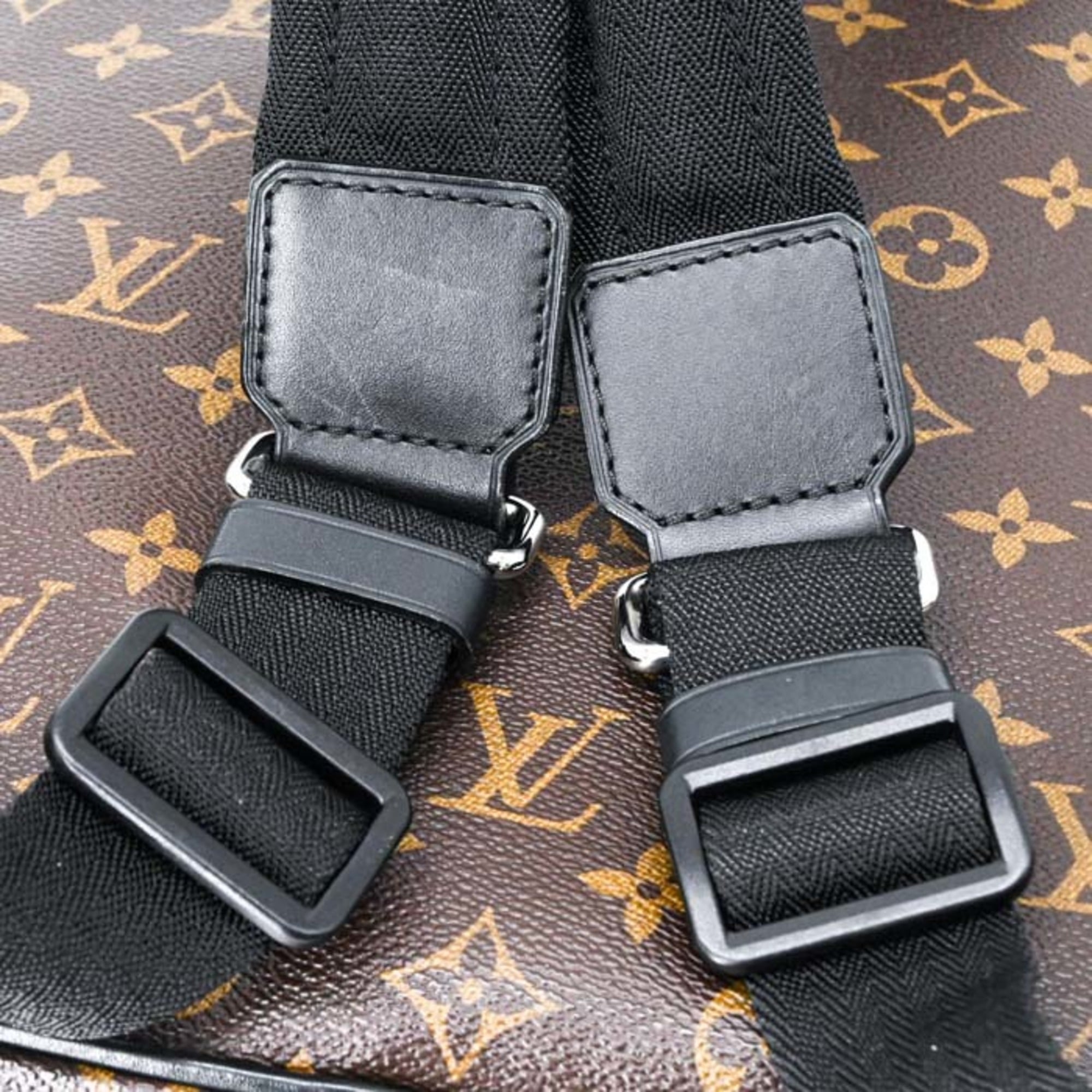 Louis Vuitton Black Brown Monogram Monogram Leather Backpack