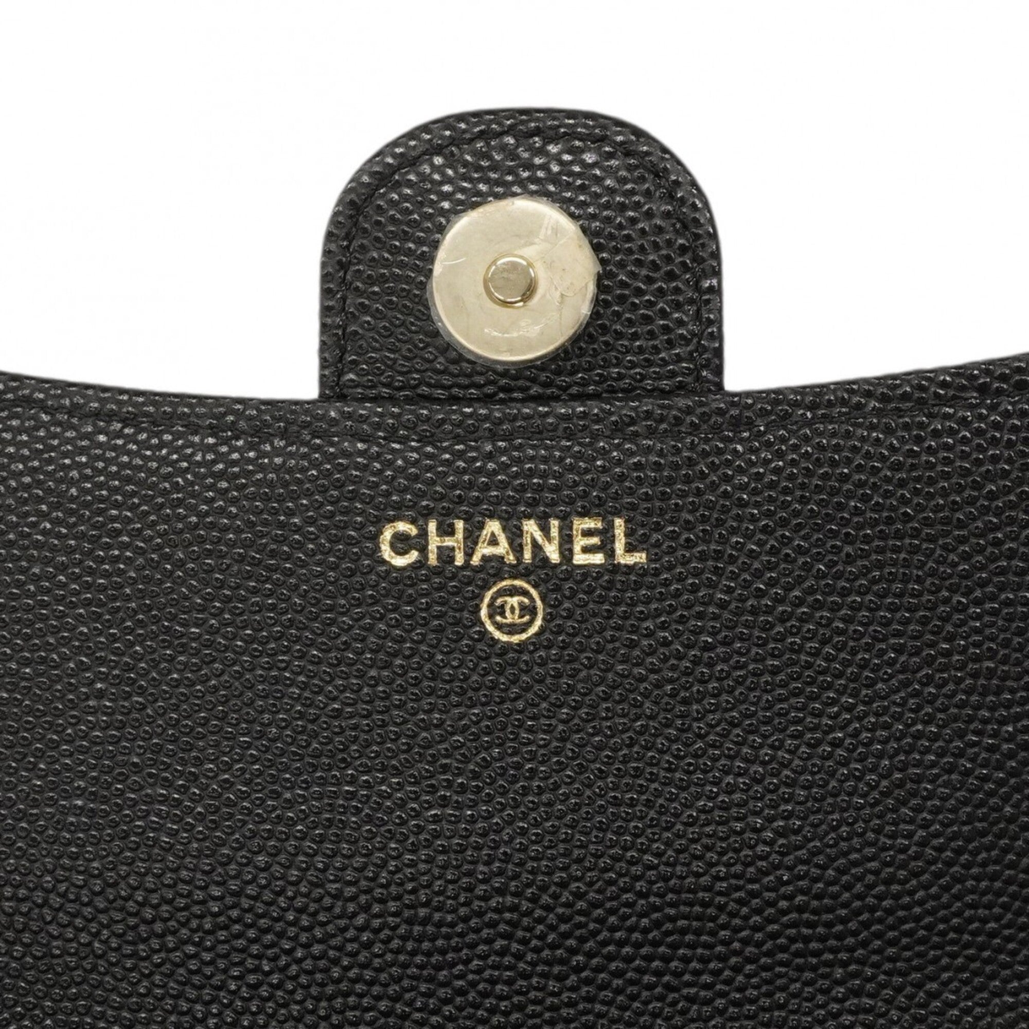Chanel Black Grained Calfskin Shoulder Bag
