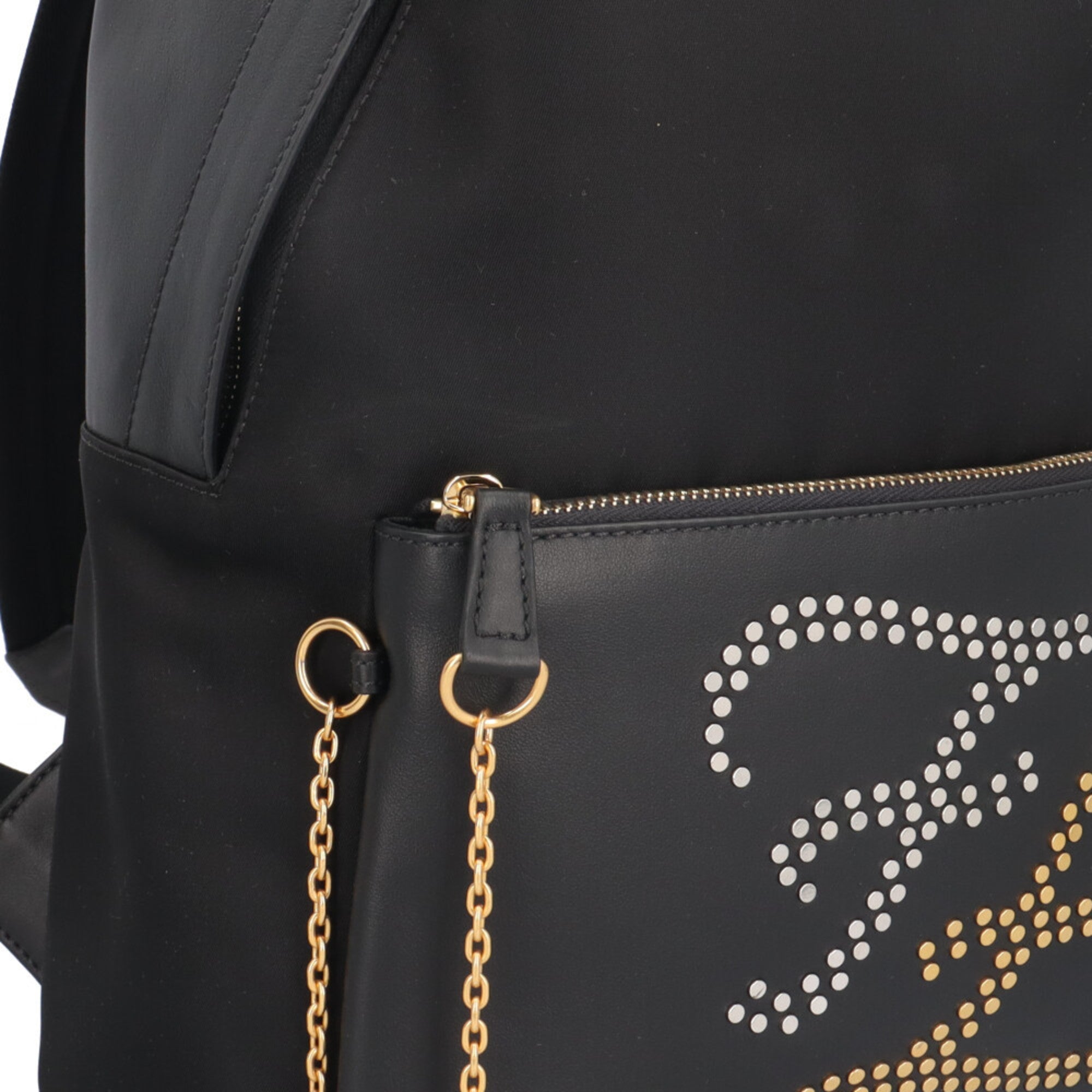 Fendi Black Nylon Leather Backpack