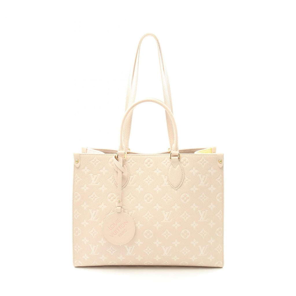 Louis Vuitton Beige Pink Rose Yellow Leather Handbag