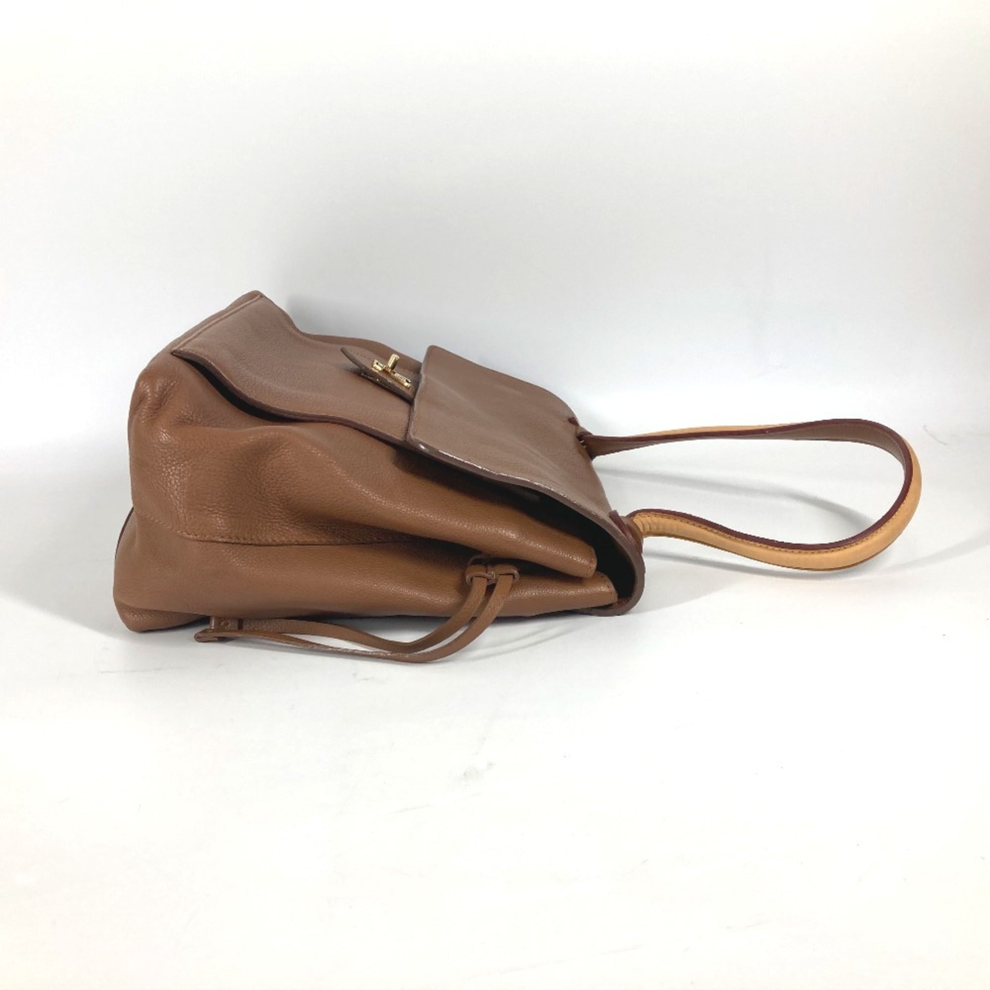 Louis Vuitton Brown Leather Shoulder Bag Tote Bag