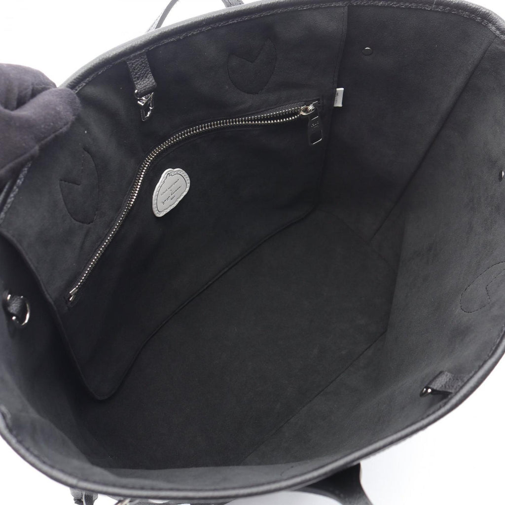 Louis Vuitton Black White Leather Tote Bag