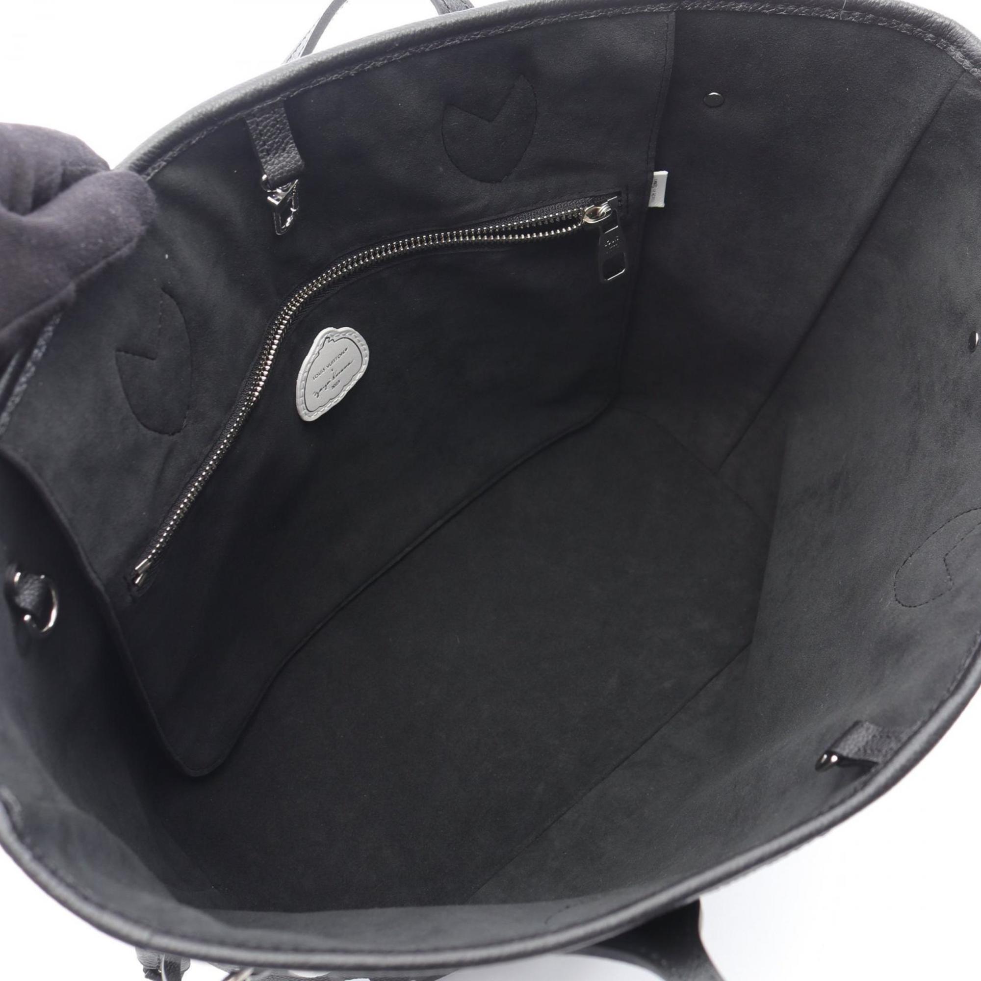 Louis Vuitton Black White Leather Tote Bag